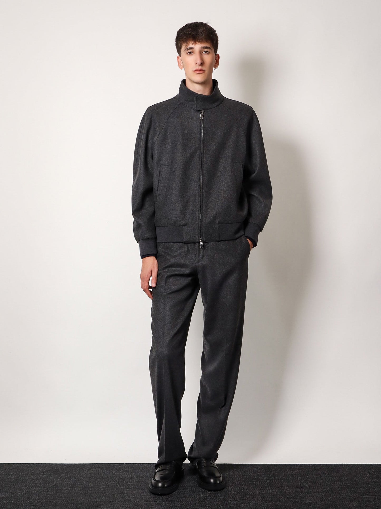 Fendi Stretch Cashmere Trouser With Logoed Detail