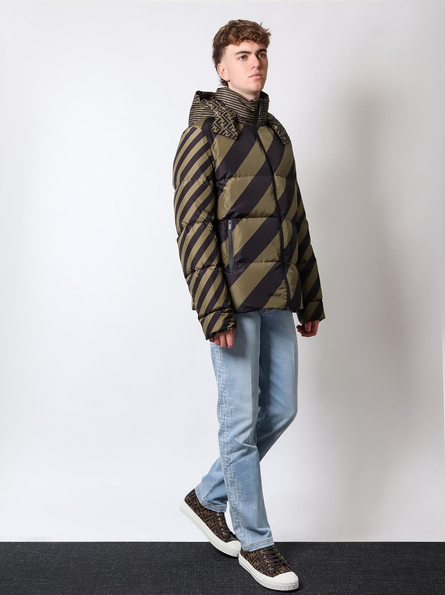 Fendi Cotton Jeans With Lateral Ff Print
