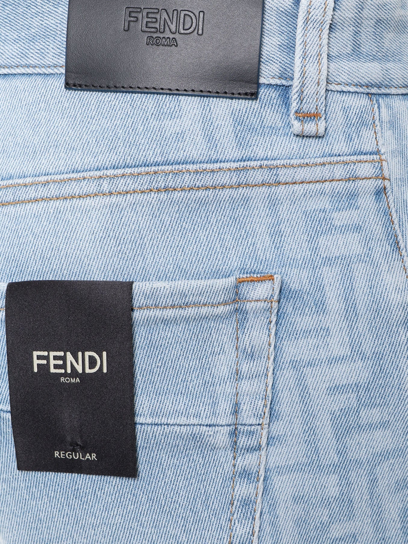 Fendi Cotton Jeans With Lateral Ff Print