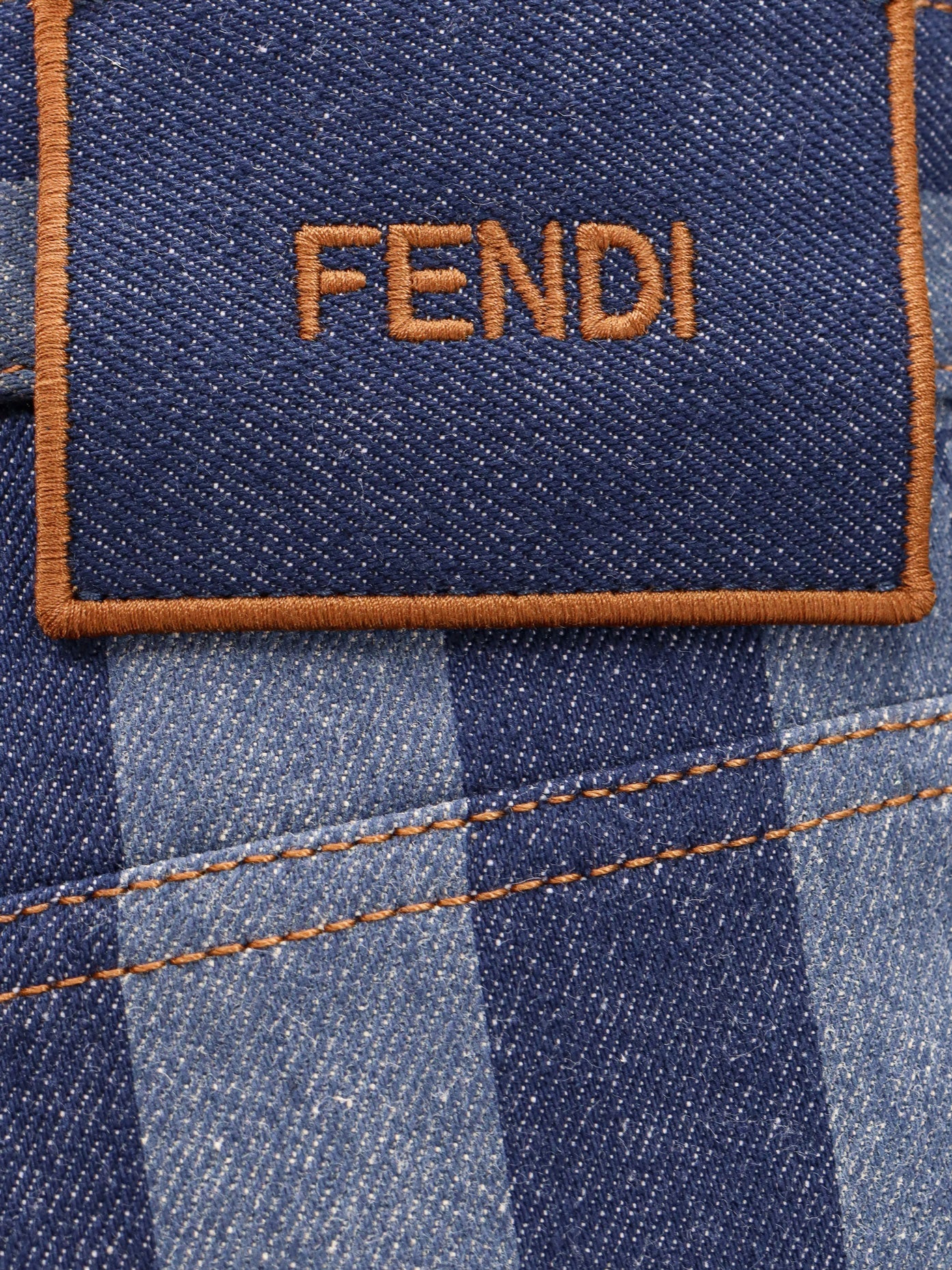 Fendi Cotton Jeans With Pequin Stripes