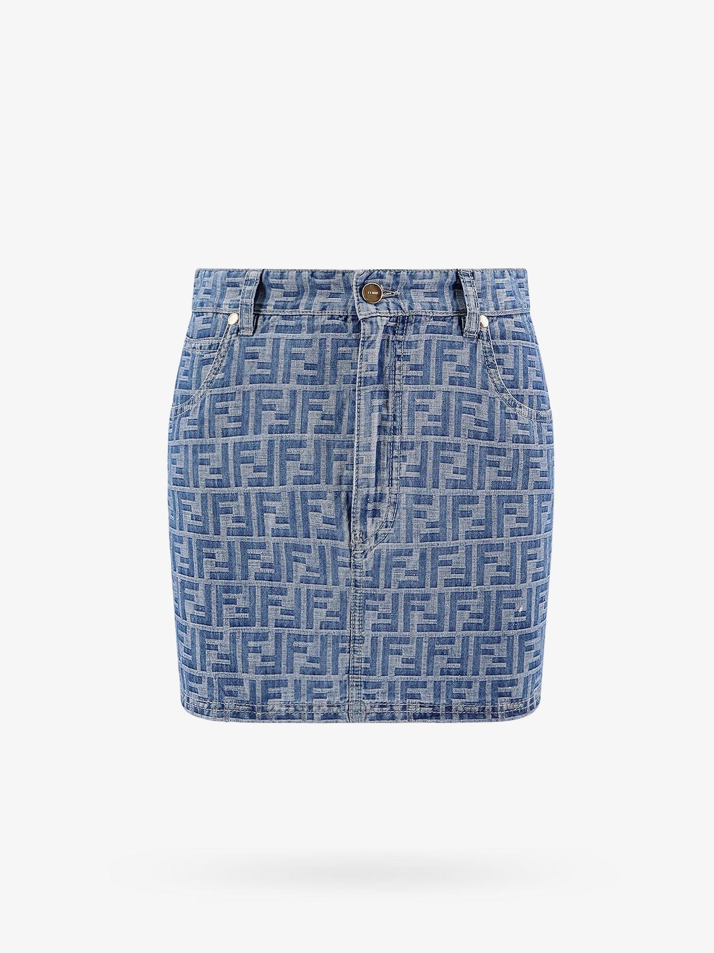 Fendi Ff Chambray Mini Skirt