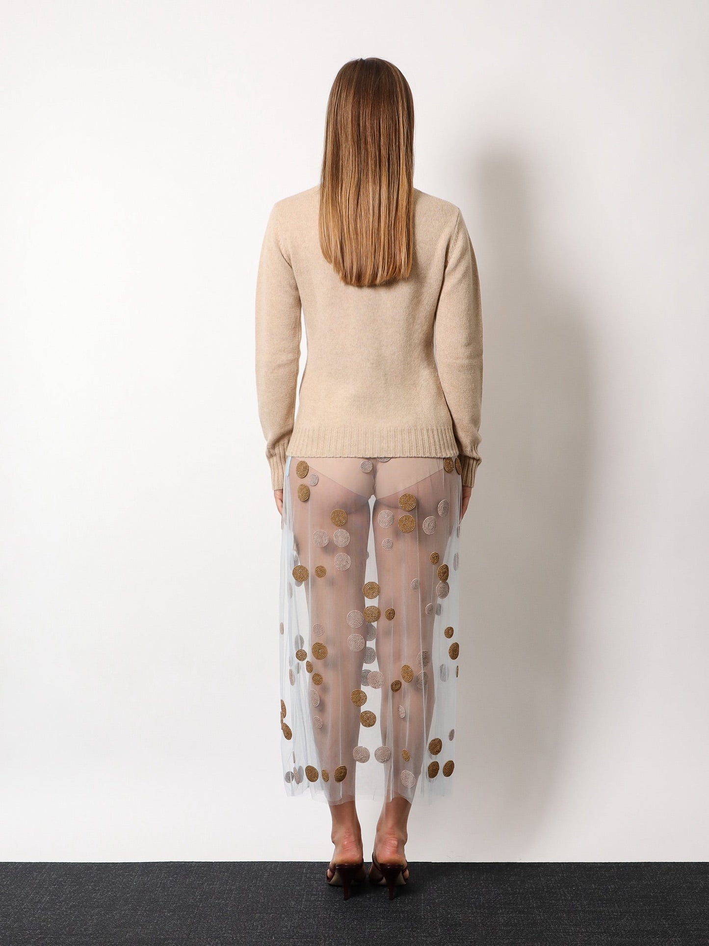 Fendi Tulle Skirt With All Over Macro Polka Dot Motif