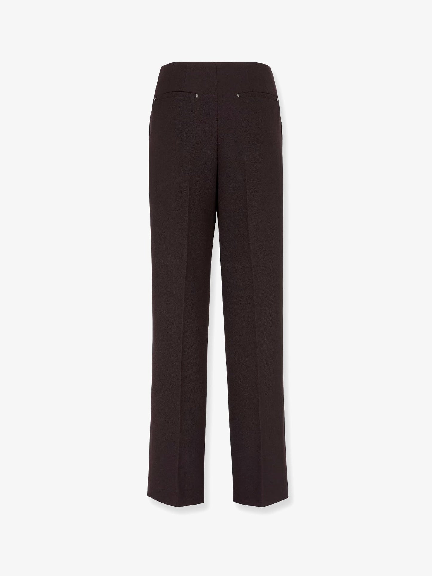 Fendi Virgin Wool Trousers With Metal Ff Details