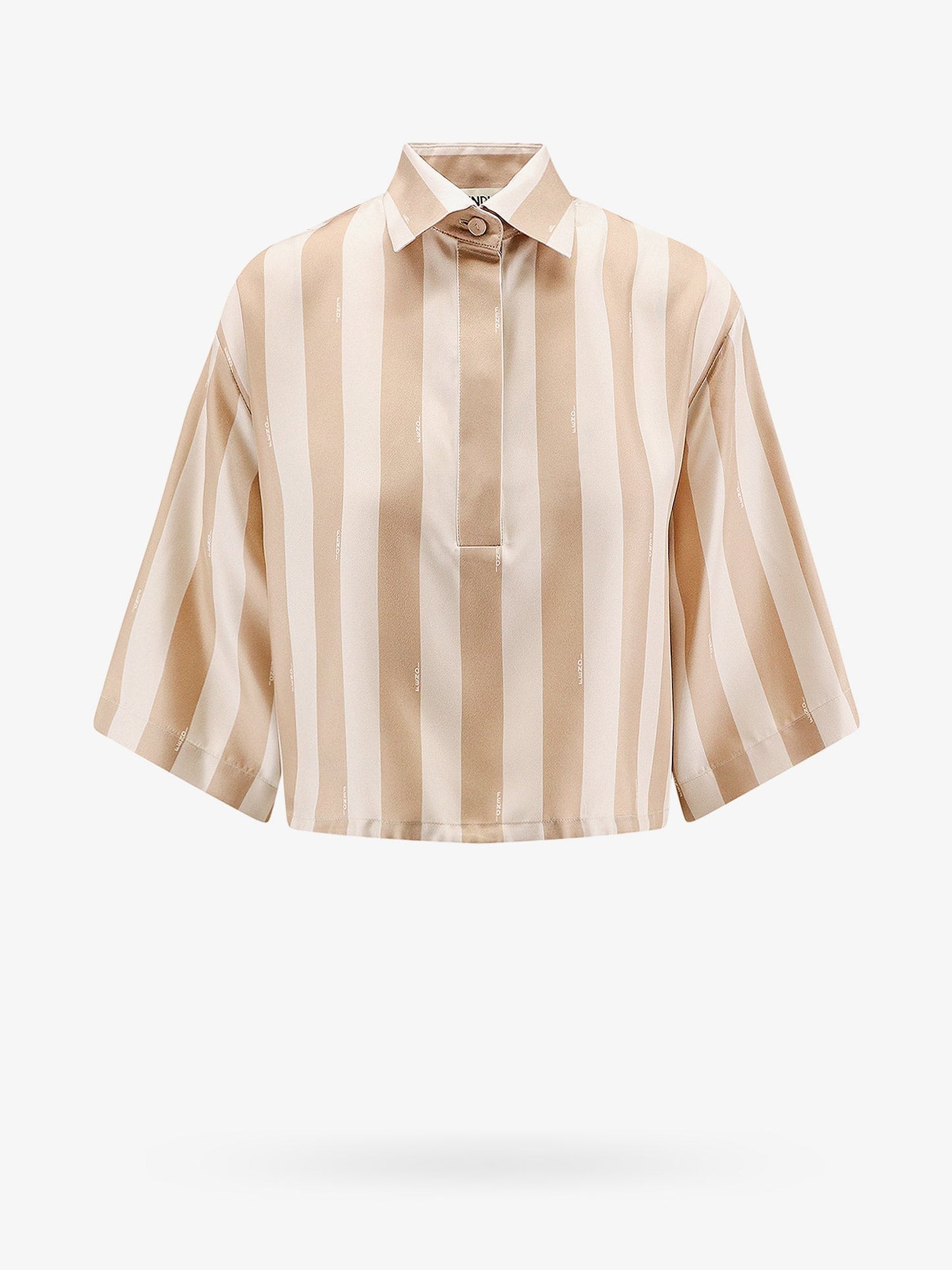 Fendi Crop Fit Pequin Silk Shirt