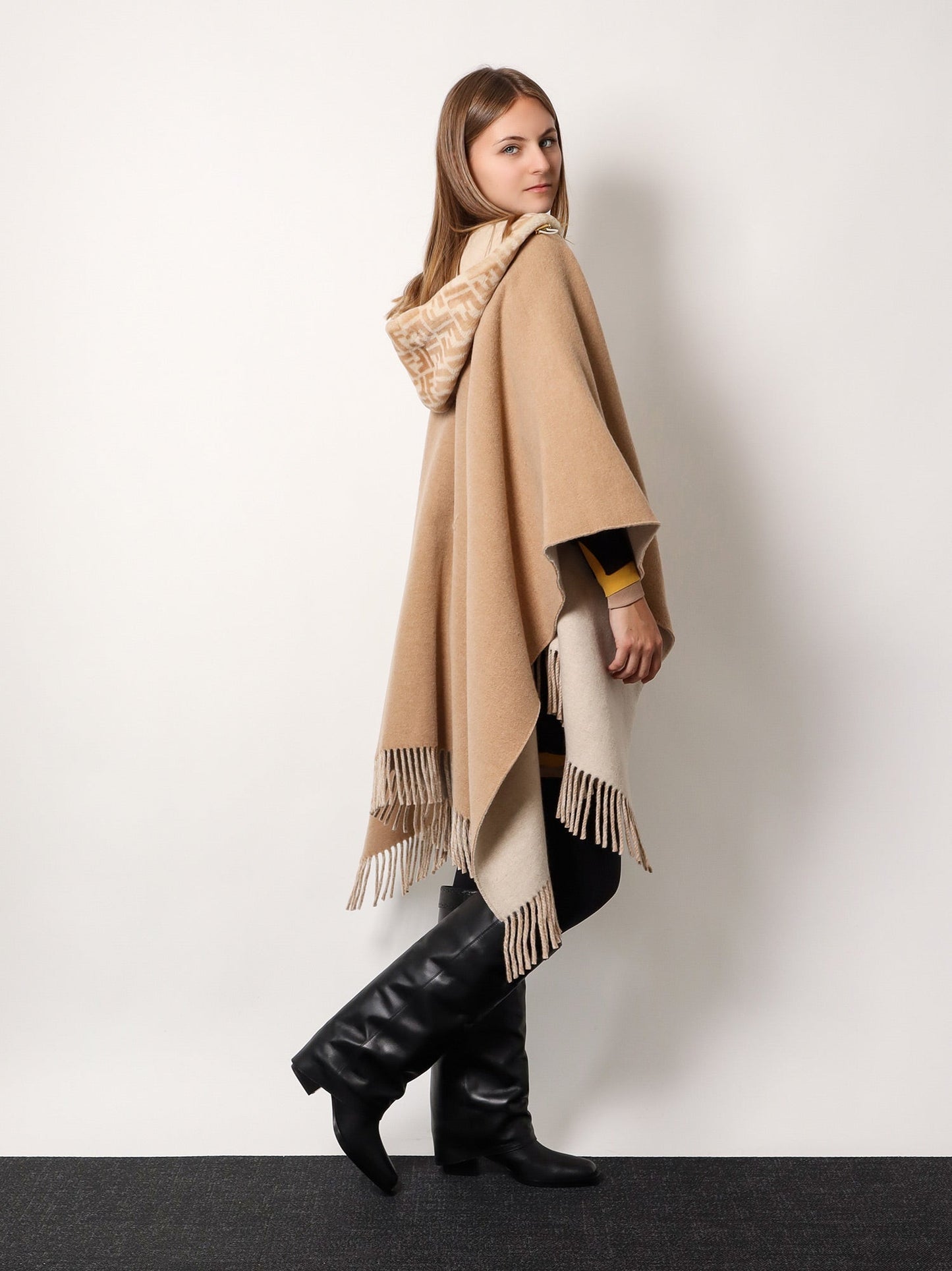Fendi Double Cashmere And Wool Poncho