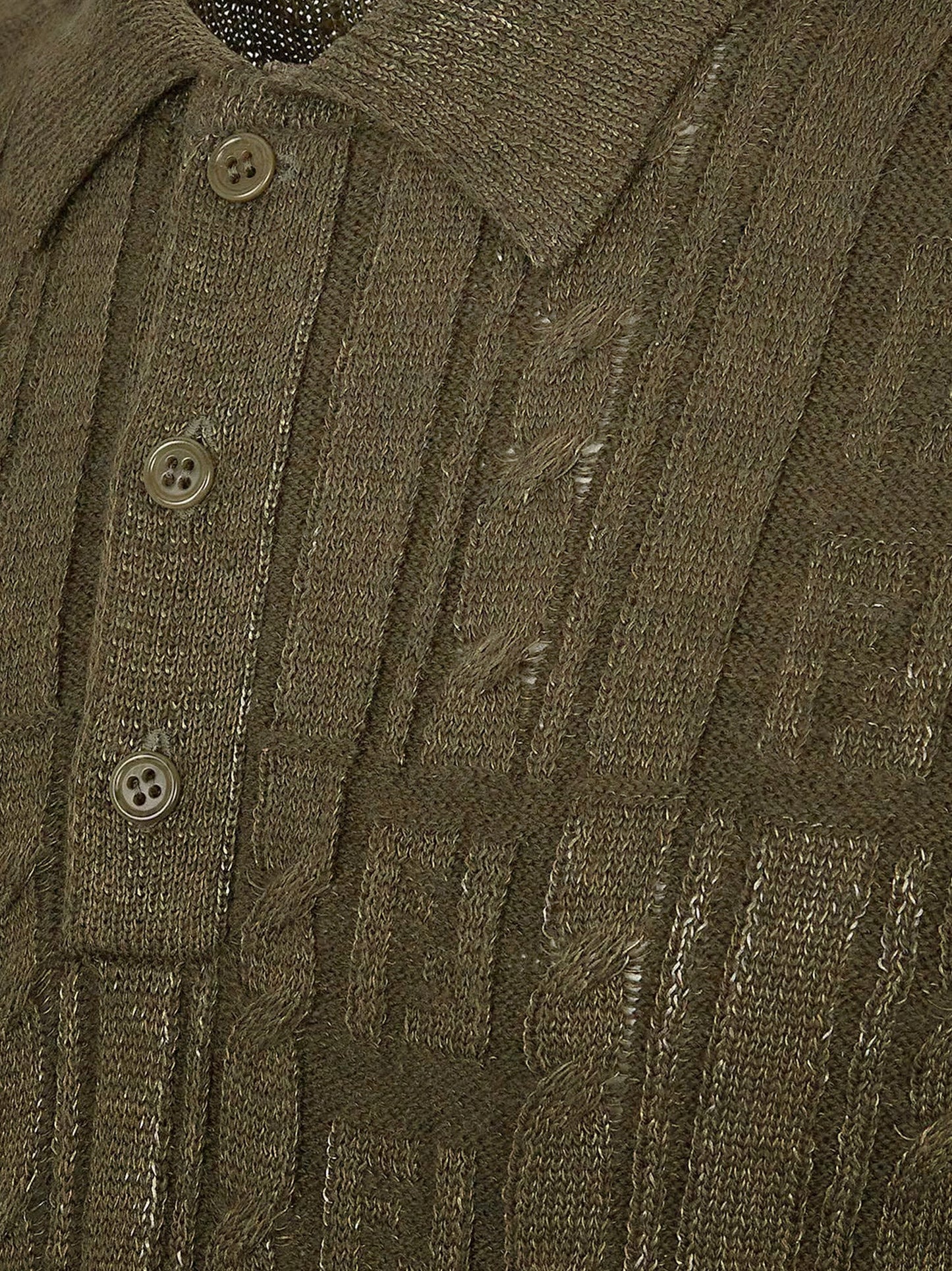 Fendi Braided Wool Polo Shirt With Ff Details