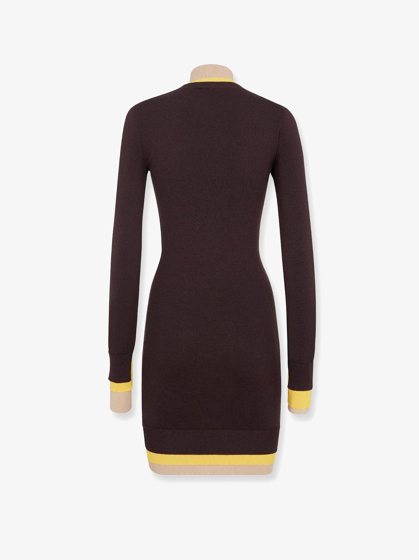 Fendi Mini Wool Dress With Contrasting Details