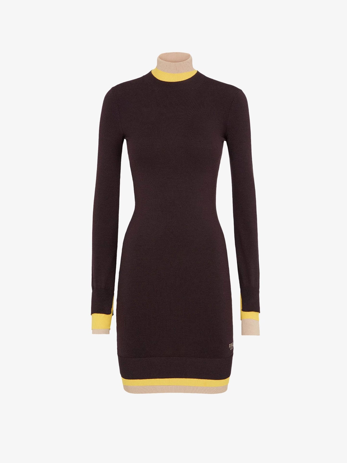 Fendi Mini Wool Dress With Contrasting Details