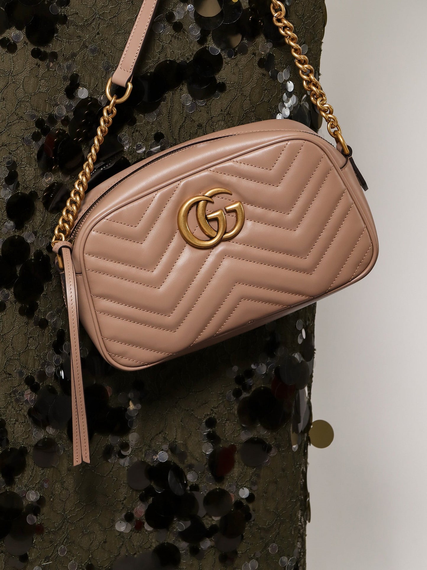 Gucci Matelass�� Leather Shoulder Bag With Metal Gg Logo