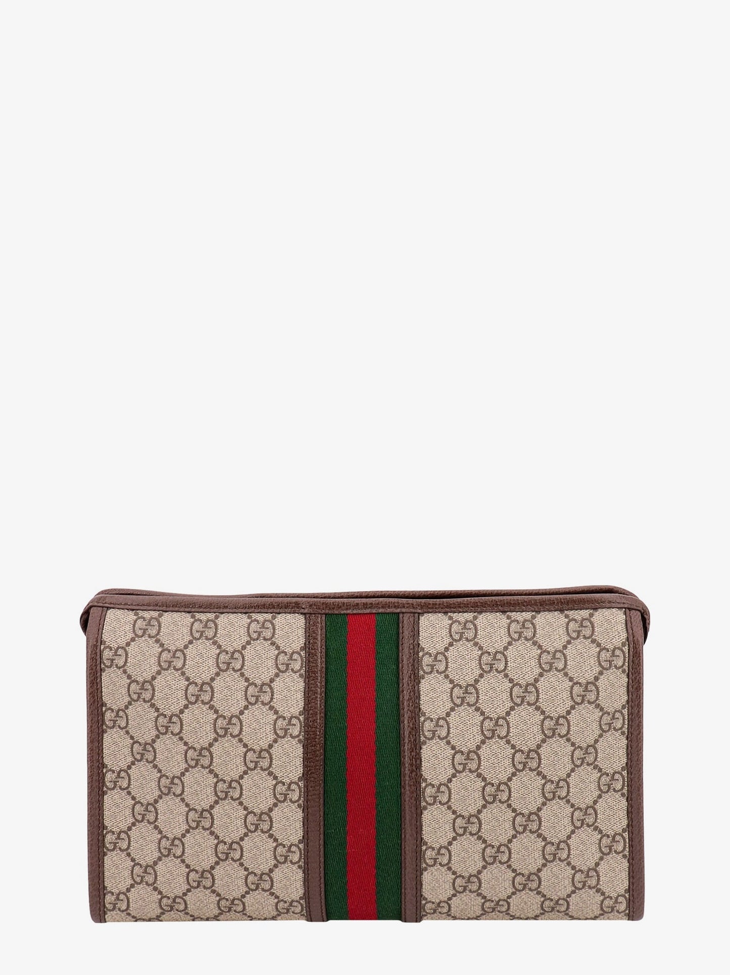 Gucci Gg Supreme Fabric And Leather Beauty Case