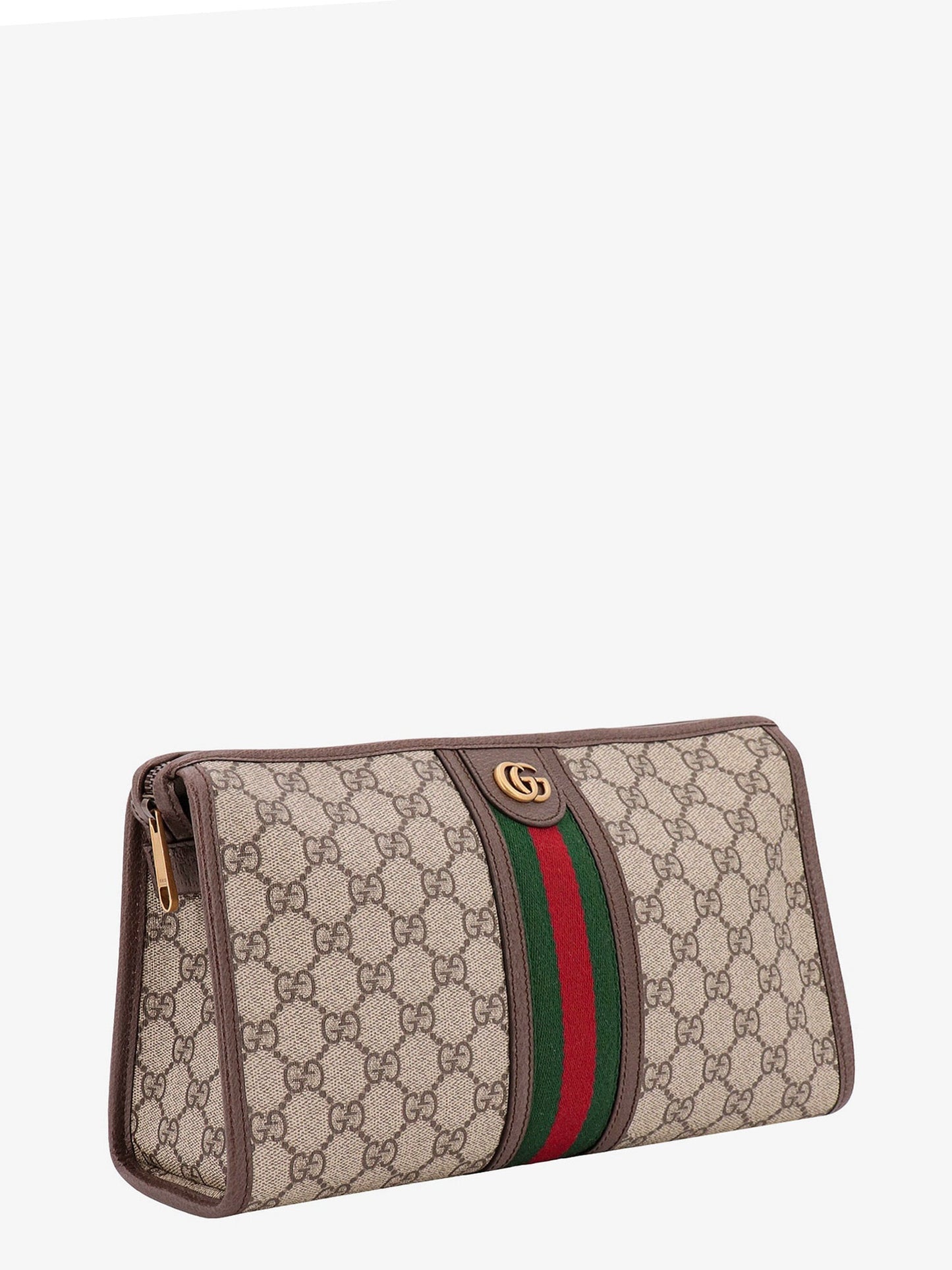 Gucci Gg Supreme Fabric And Leather Beauty Case