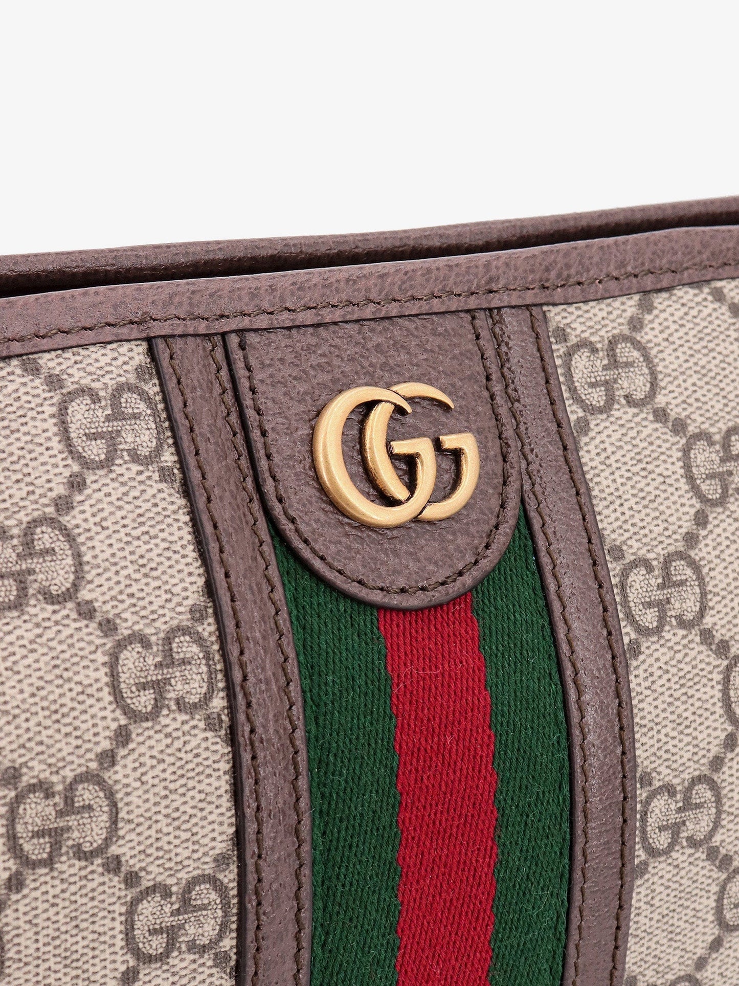 Gucci Gg Supreme Fabric And Leather Beauty Case