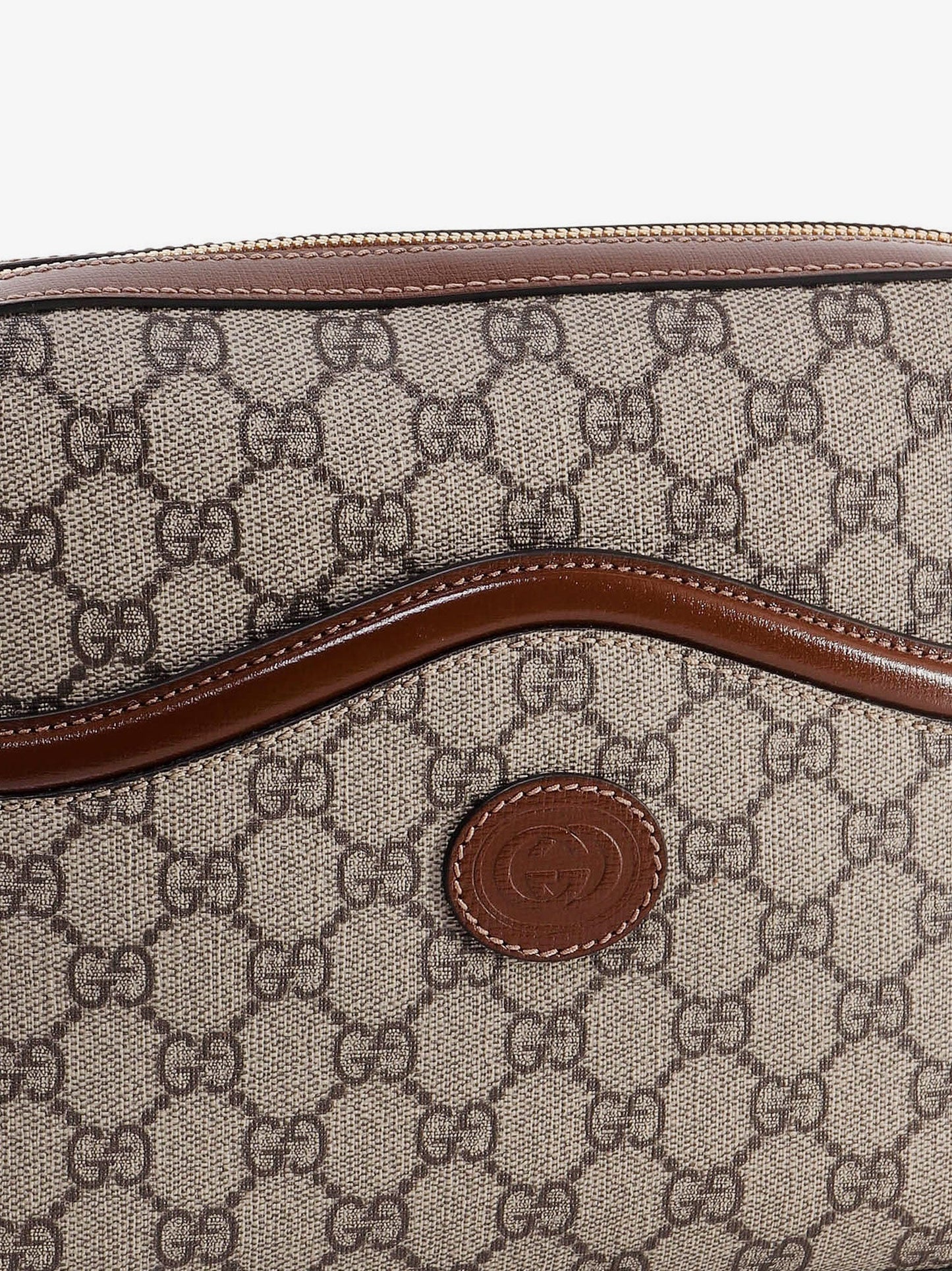 Gucci Shoulder Bag With Gg Supreme Motif And Leather Profiles