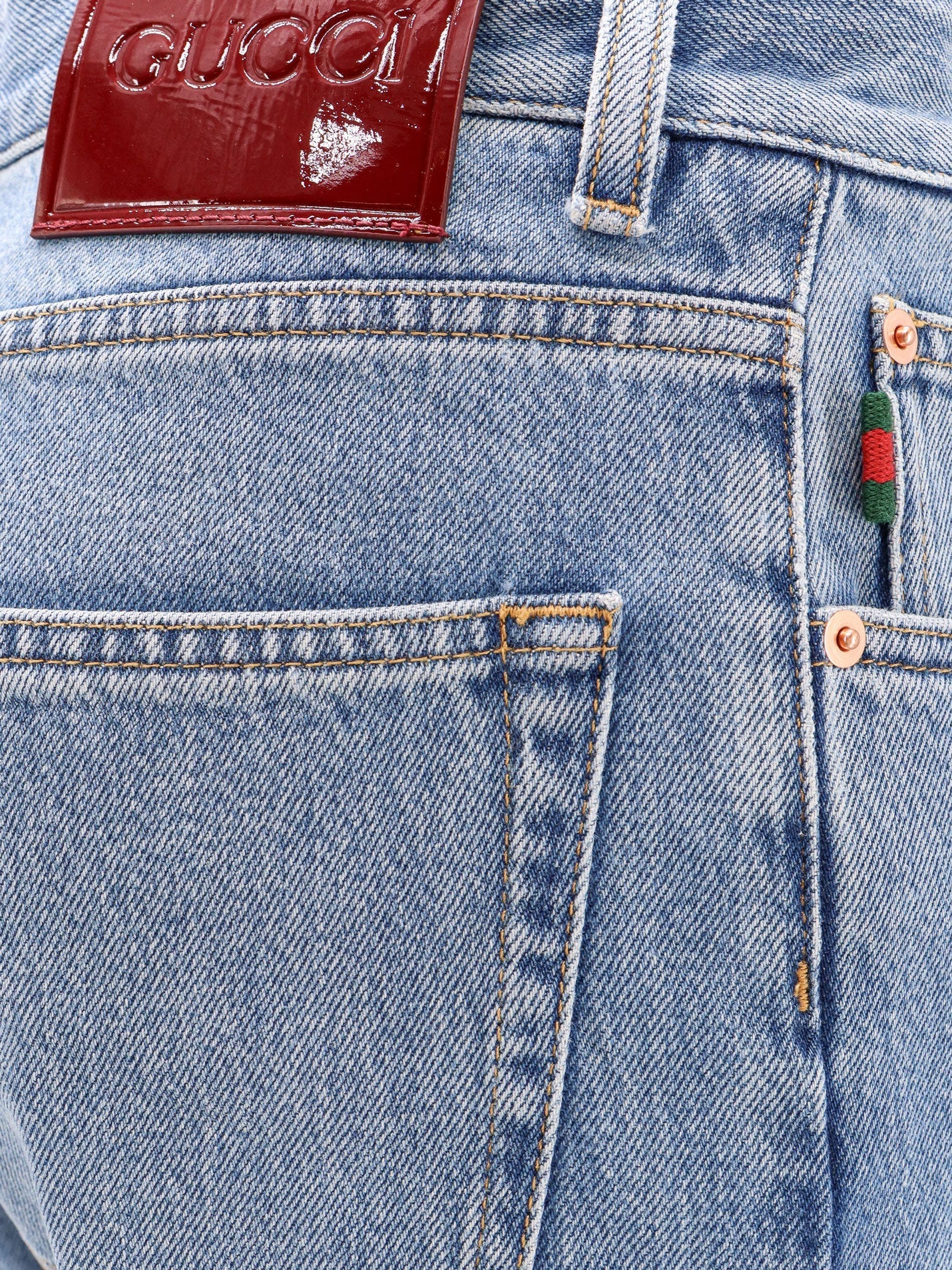 Gucci Cotton Jeans With Back Logo Patch
