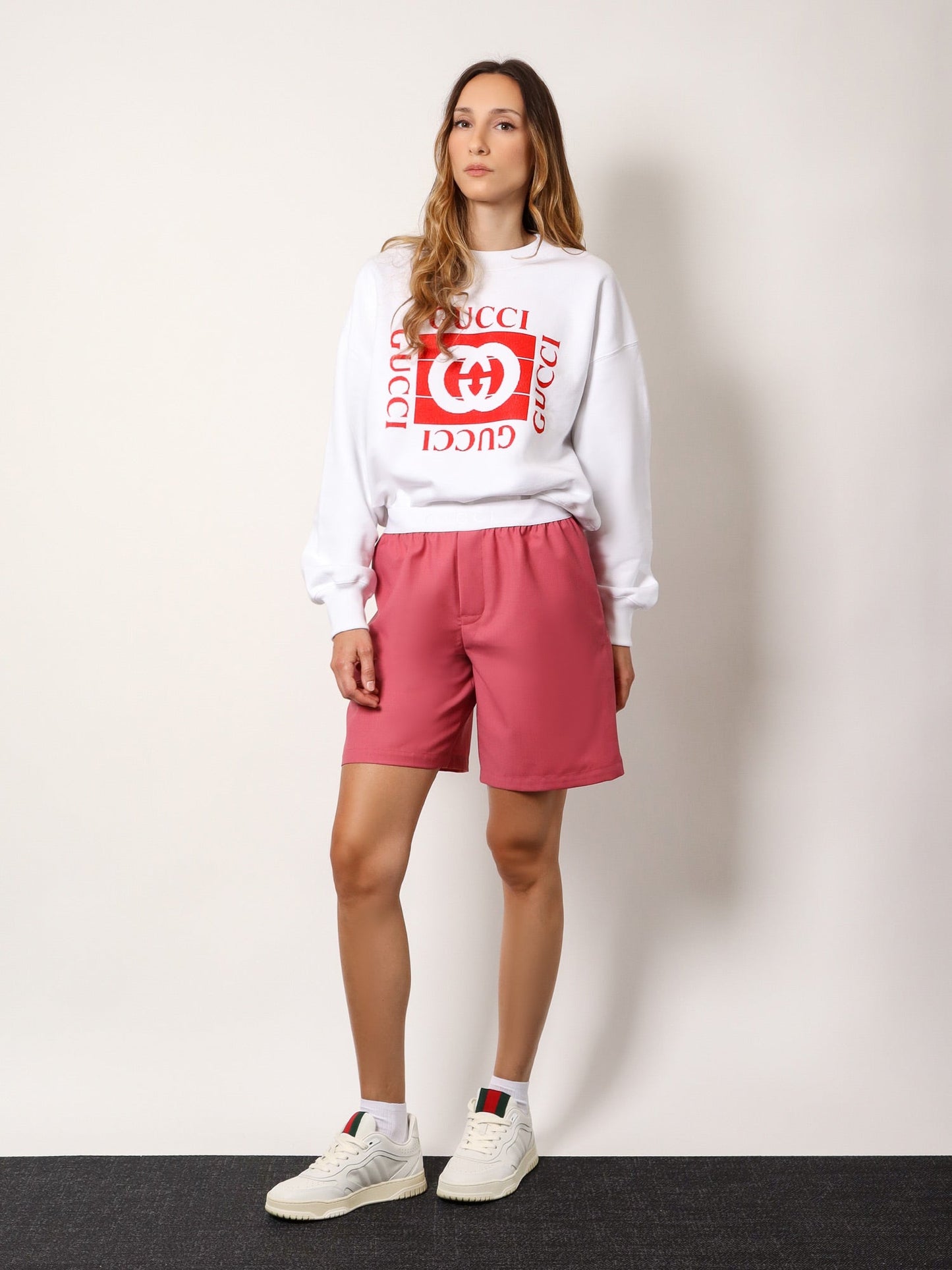 Gucci Cotton Sweatshirt With Frontal Flocked Logo