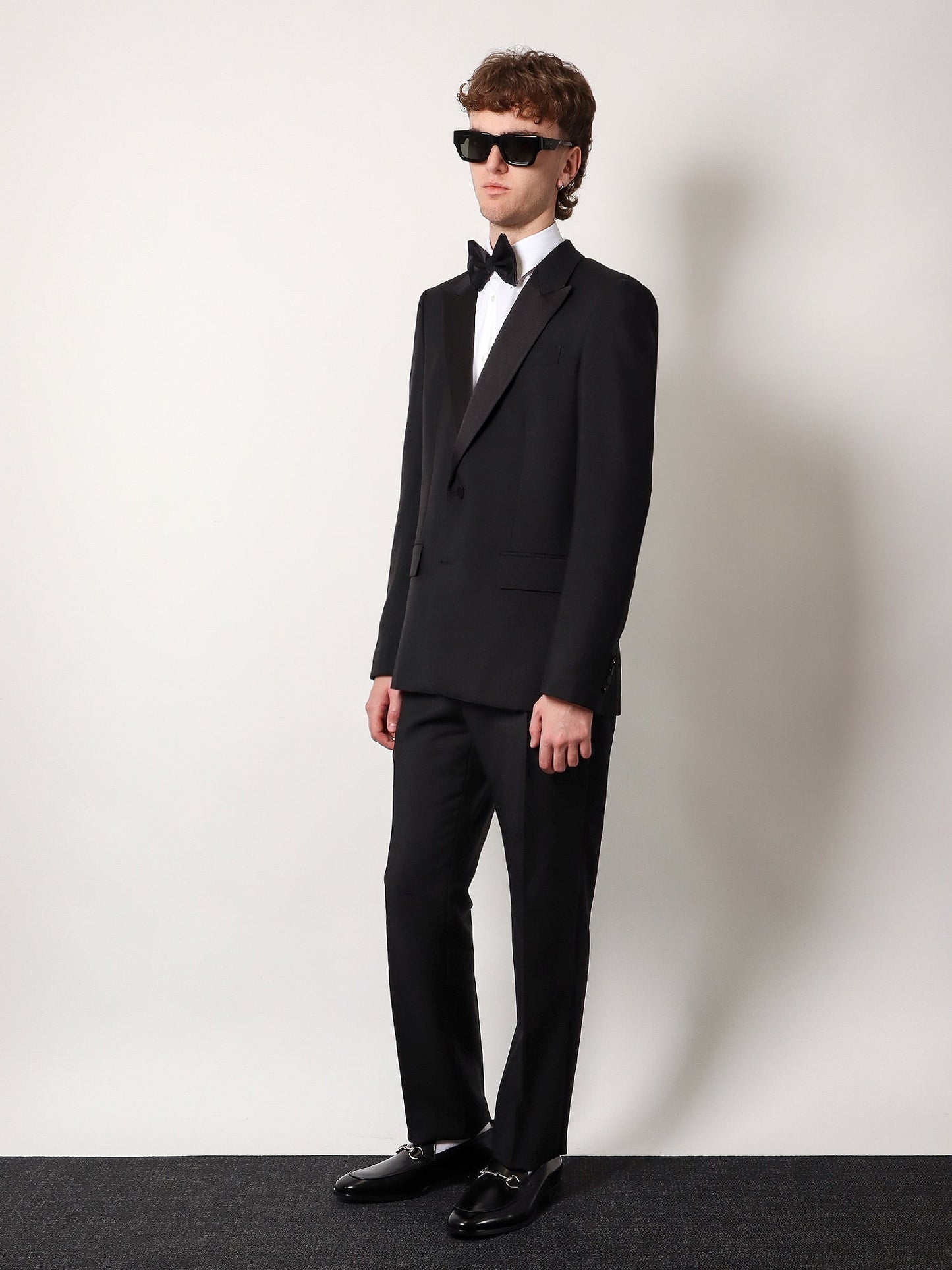 Gucci Mohair And Wool Tuxedo With Gg Metal Button Detail