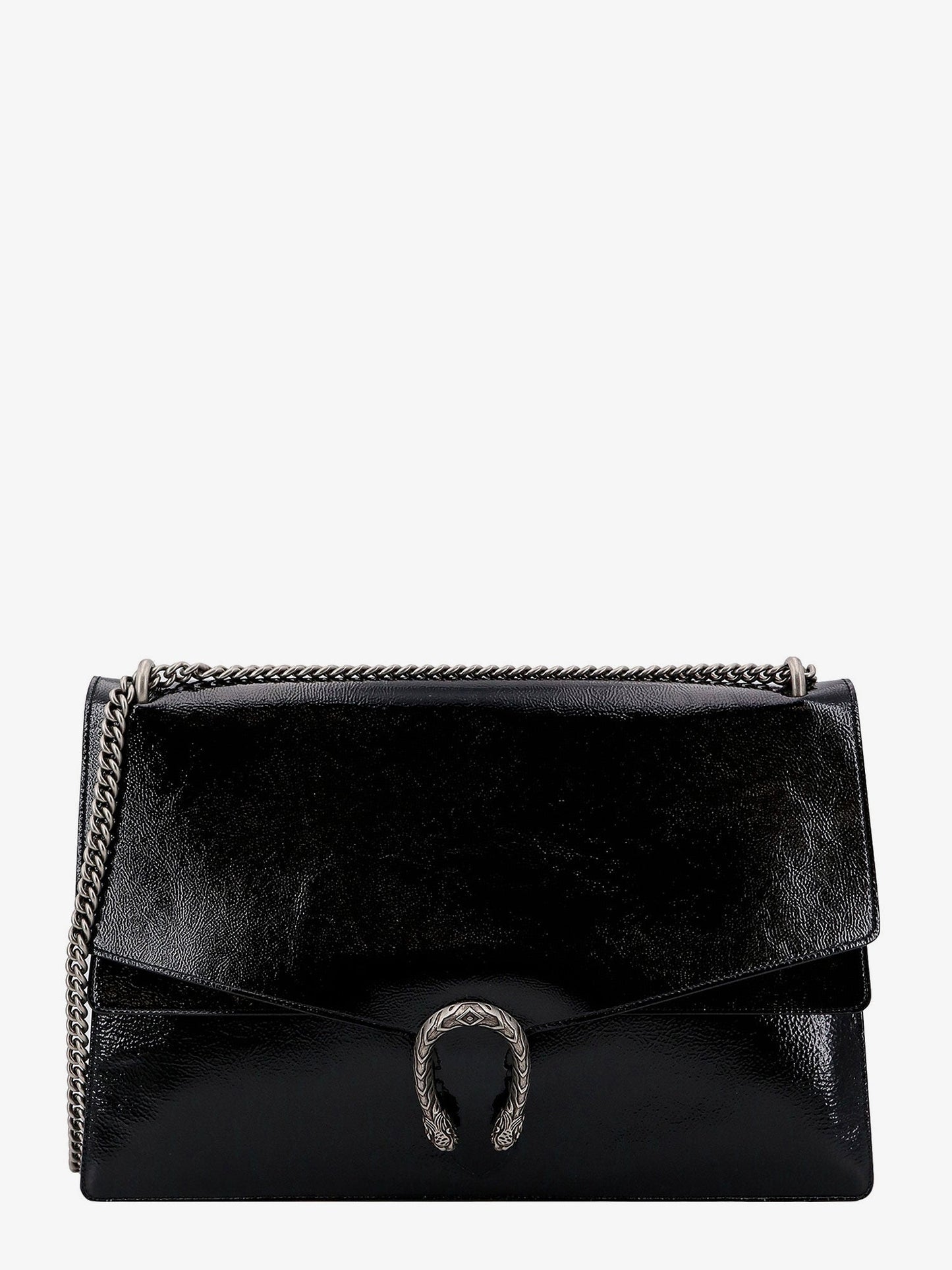 Gucci Patent Leather Shoulder Bag With Iconic Tiger's Head