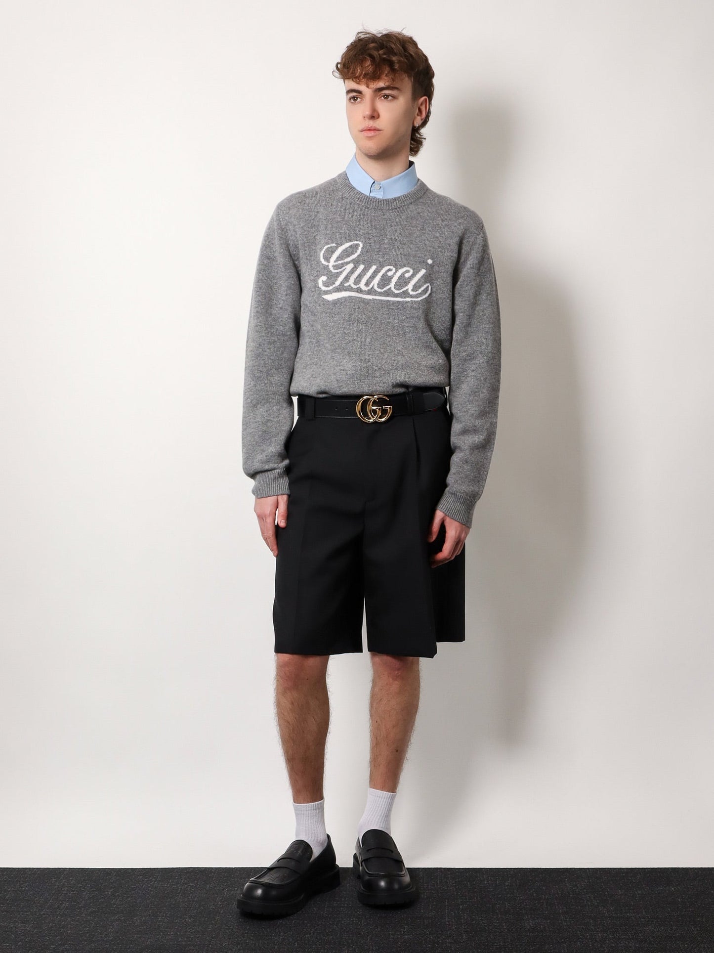Gucci Wool Sweater With Gucci Inlay On The Front