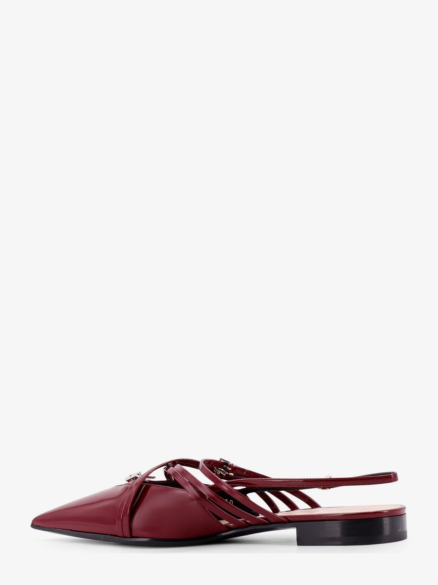 Gucci Leather Slingback With Bands And Gucci Buckle