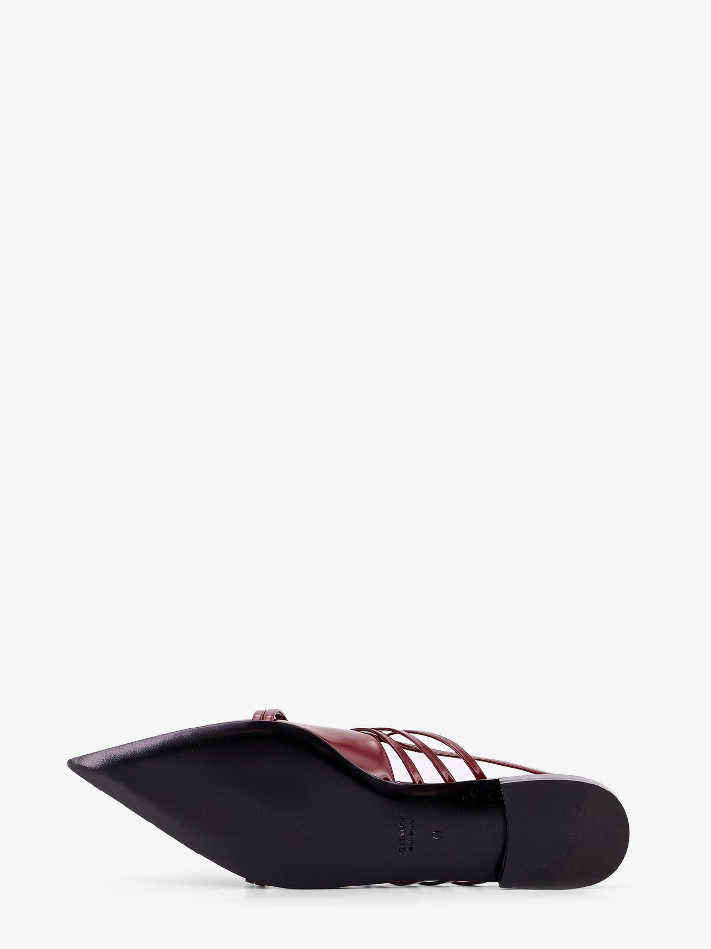 Gucci Leather Slingback With Bands And Gucci Buckle