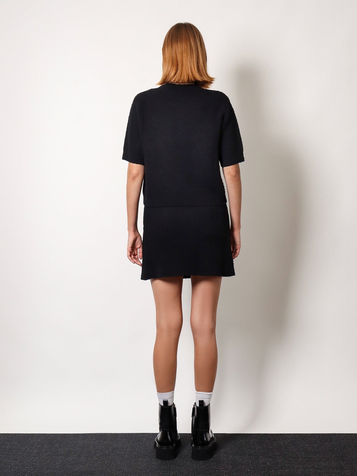 Gucci Wool Skirt With Bouclé Effect, Mini Lenght And Pockets With Ribbed Profiles And Gg Enamelled Buttons