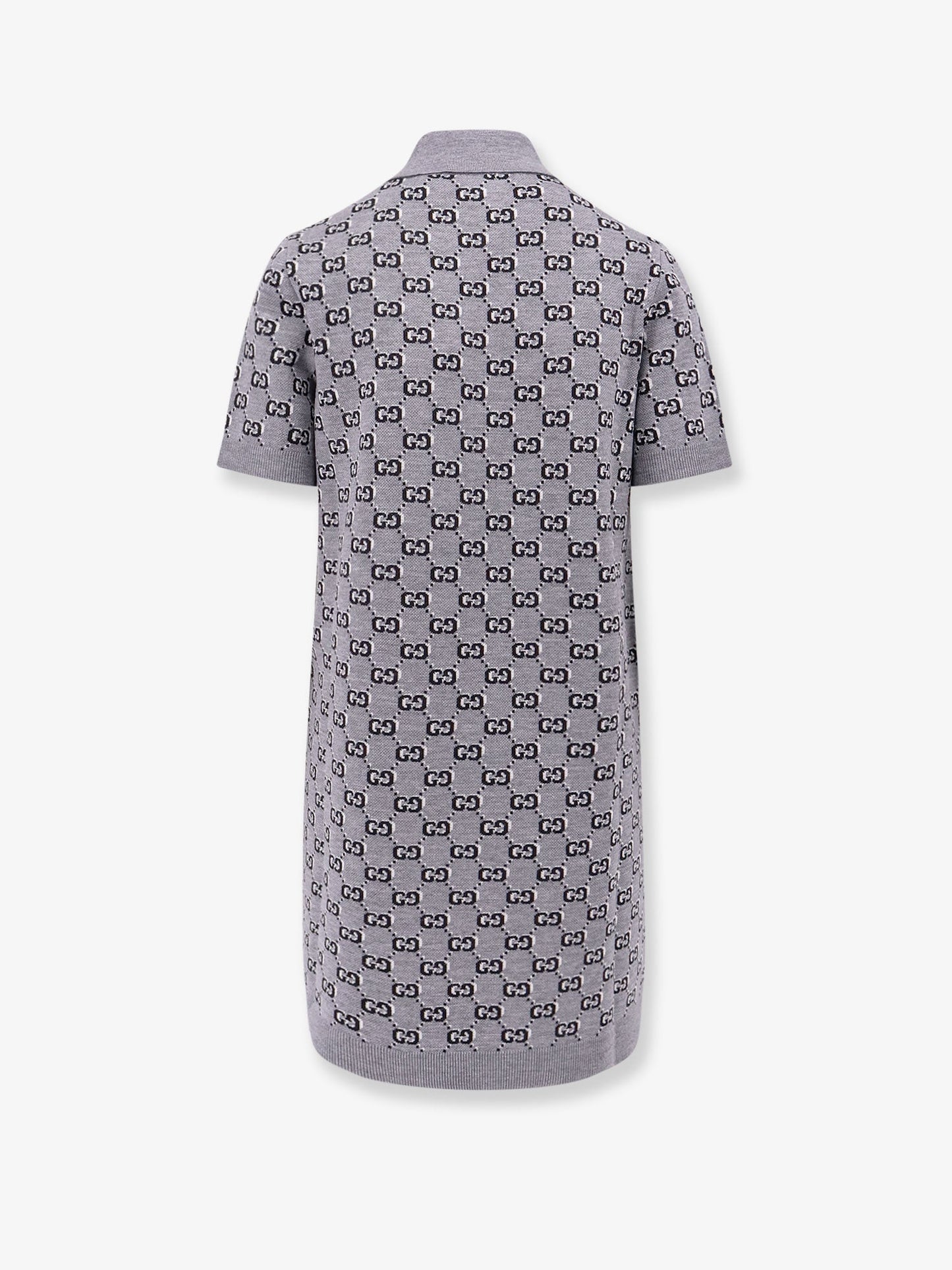 Gucci Gg Wool Dress With Ribbed Profiles