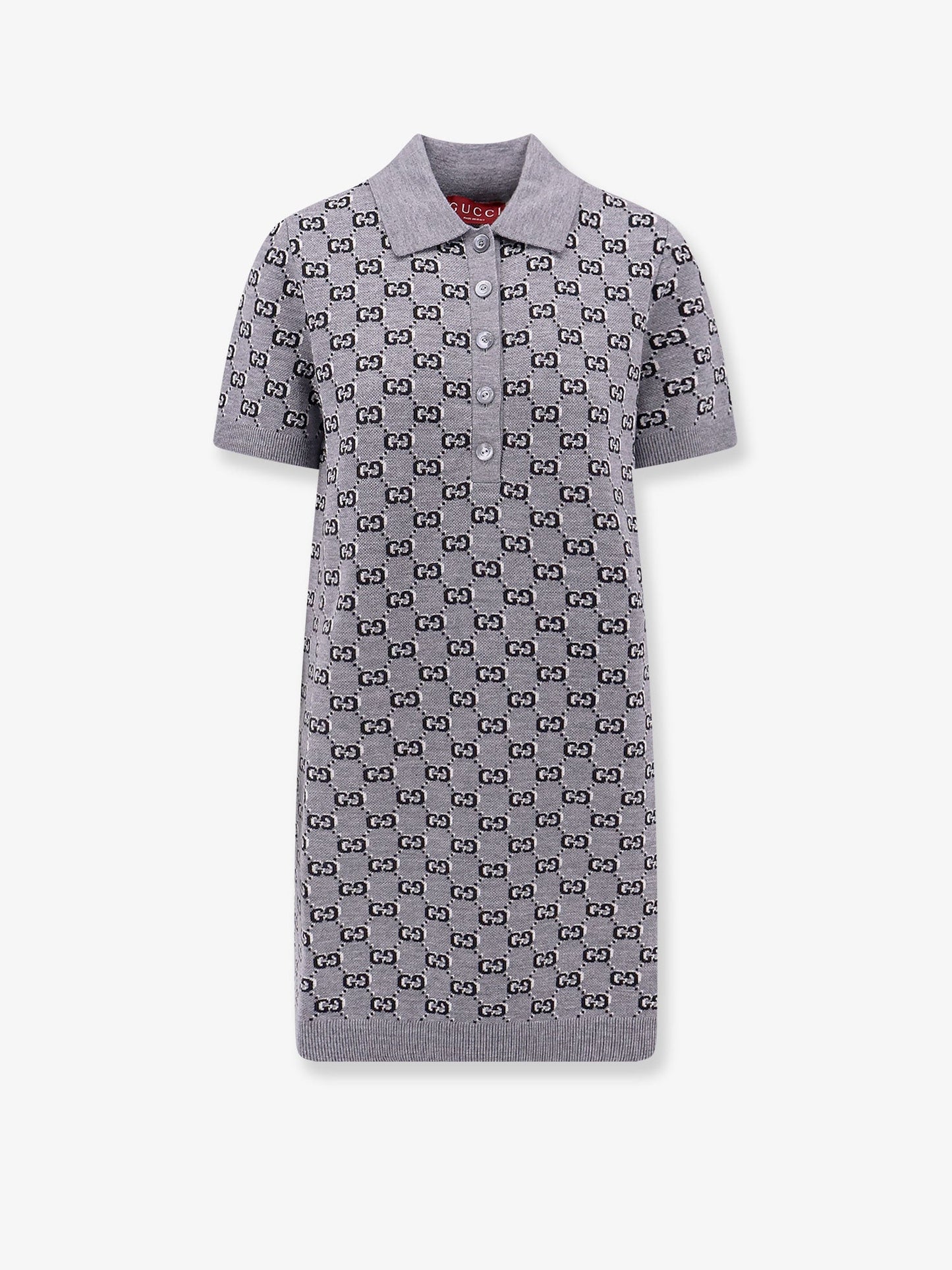 Gucci Gg Wool Dress With Ribbed Profiles
