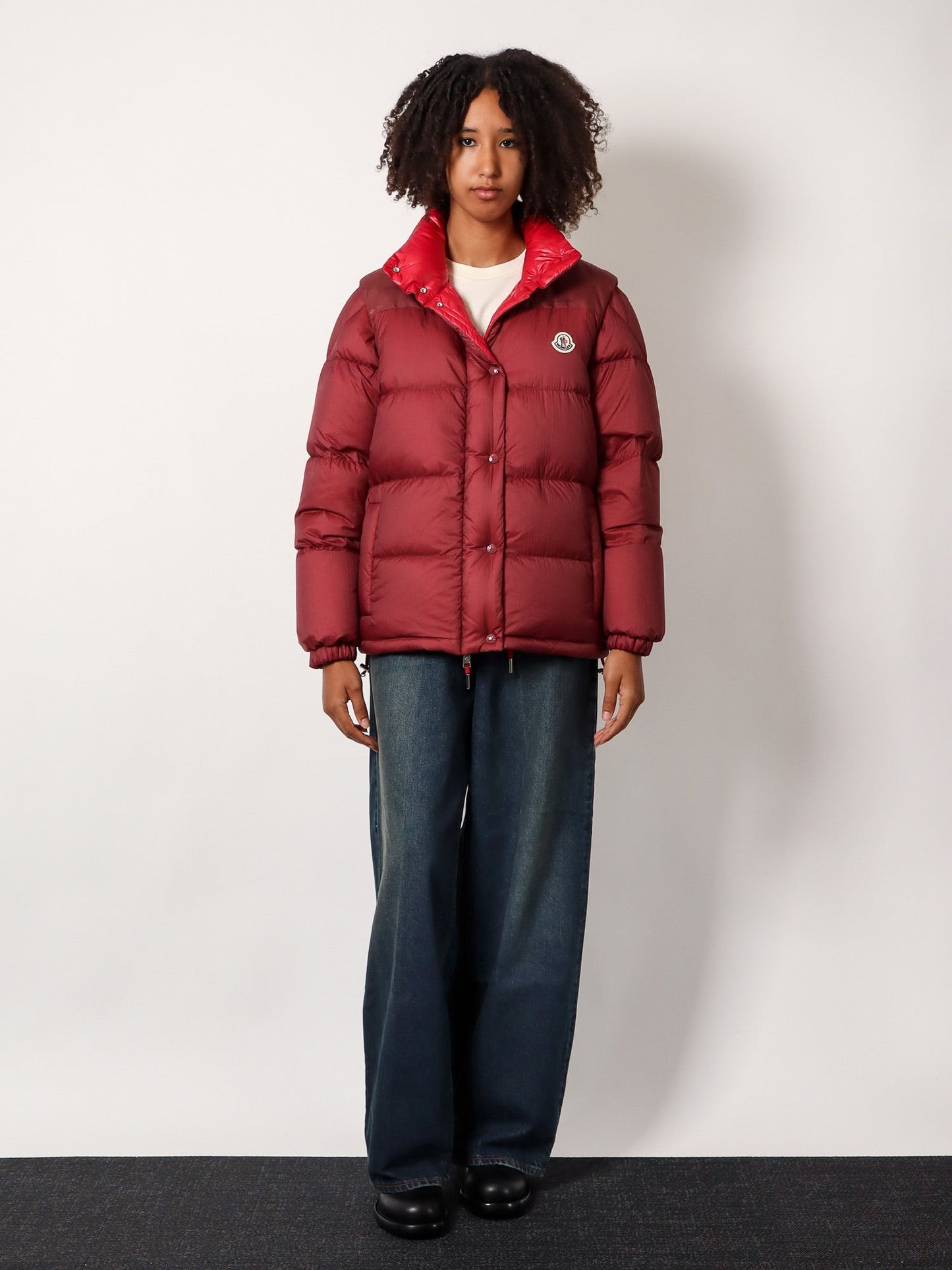 Moncler Verone Re/Icon Padded And Quilted Nylon Jacket With Frontal Logo Patch