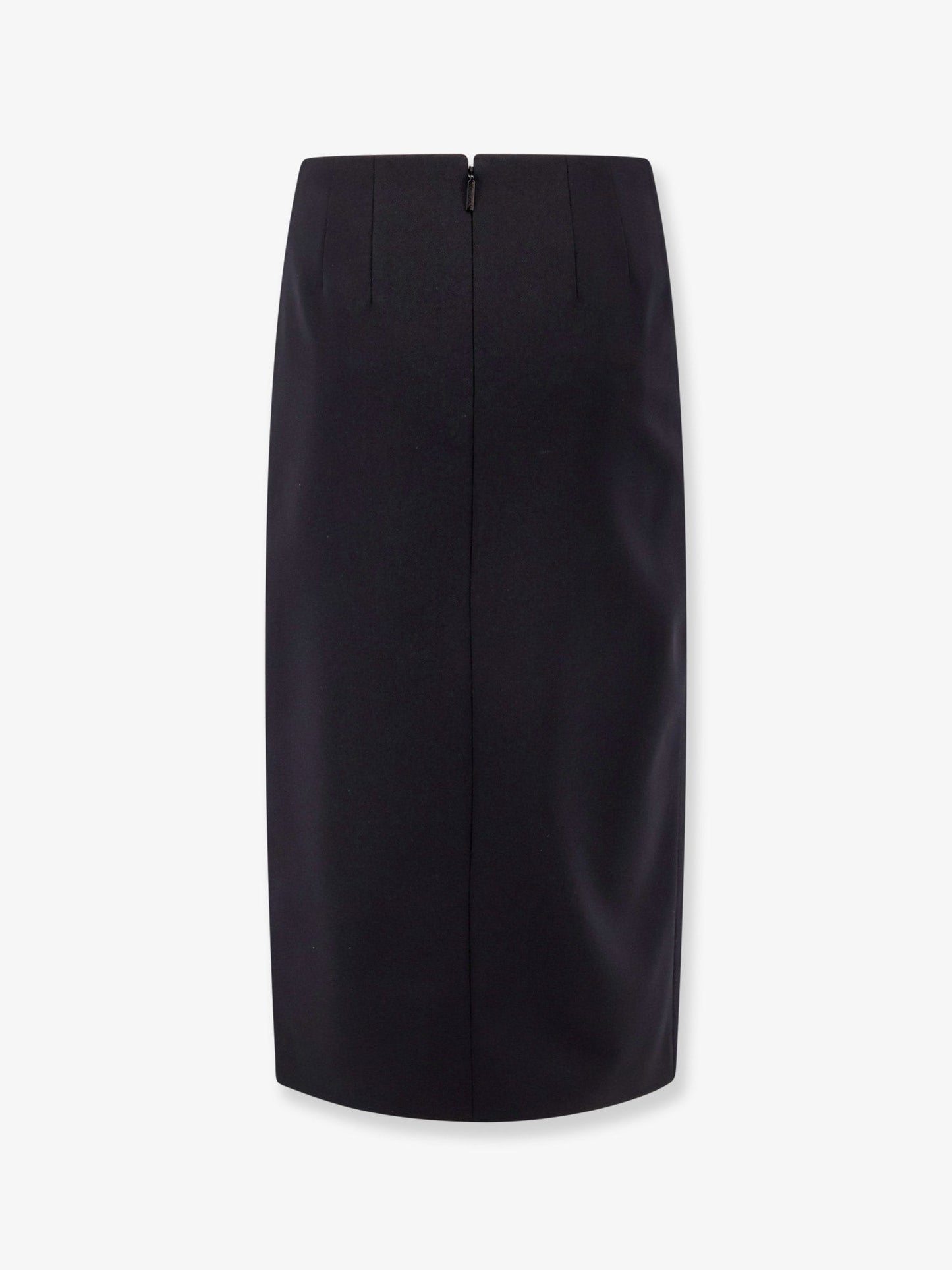 Valentino Virgin Wool Longuette Skirt With Slits And Silk Lining