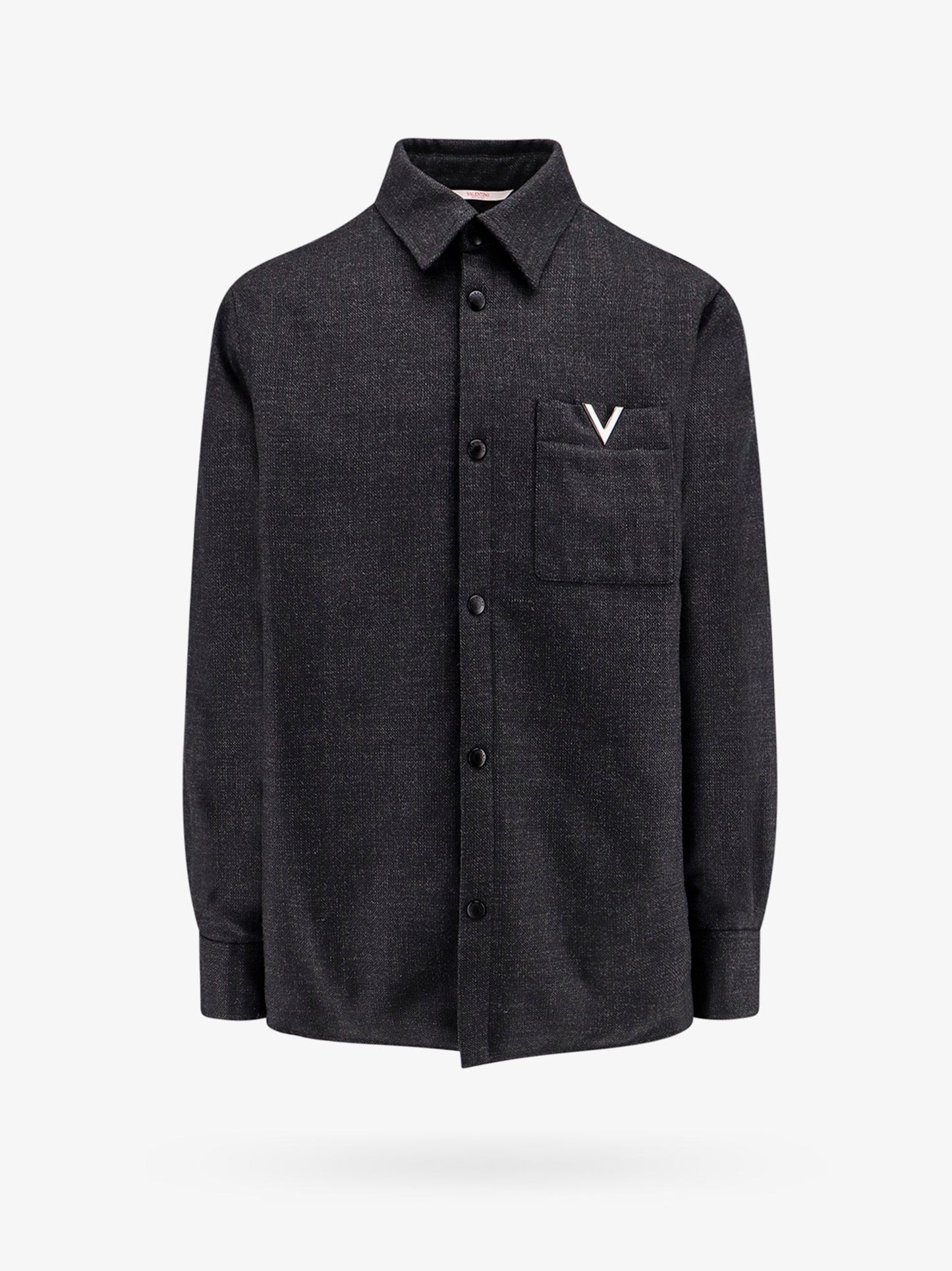 Valentino Virgin Wool Jacket With Metal V Detail