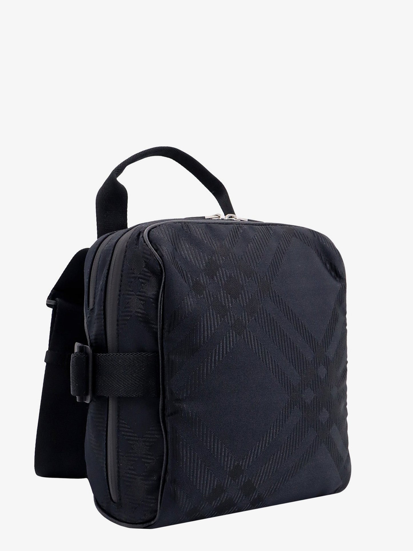 Burberry Nylon Shoulder Bag With Check Motif