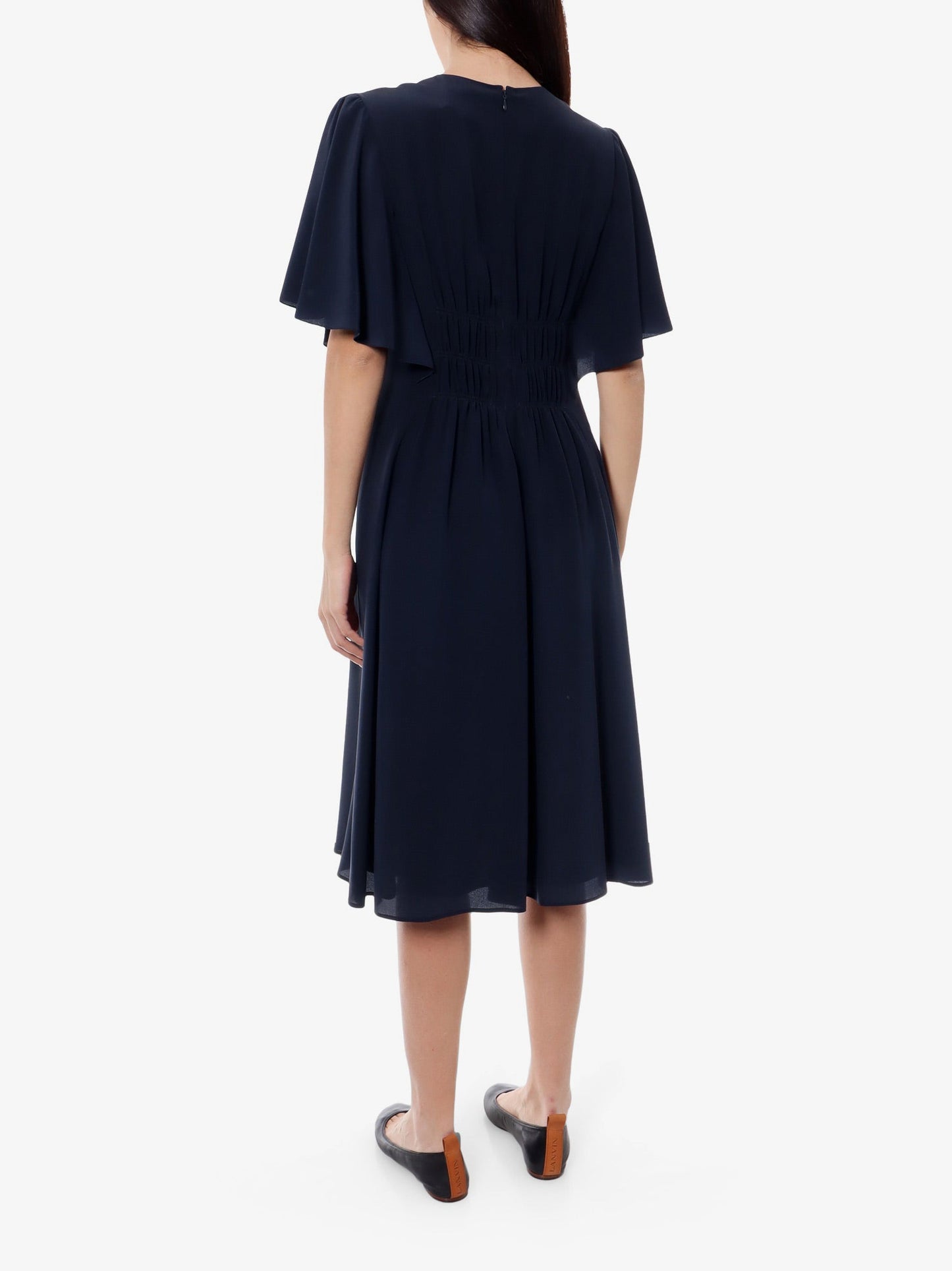 Chloe' Silk Dress With Frontal Drapery