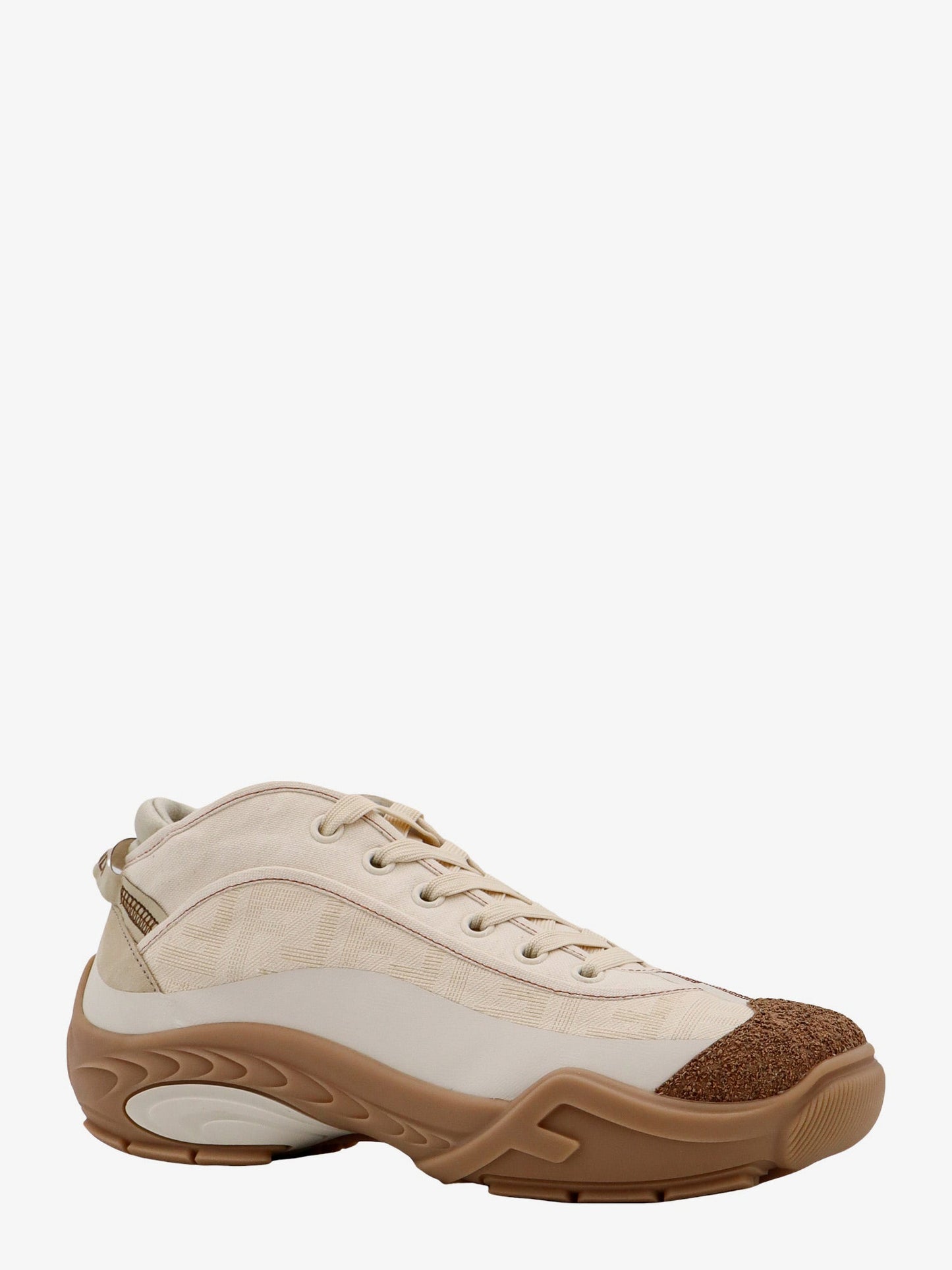 Fendi Canvas Sneakers With All Over Ff Motif