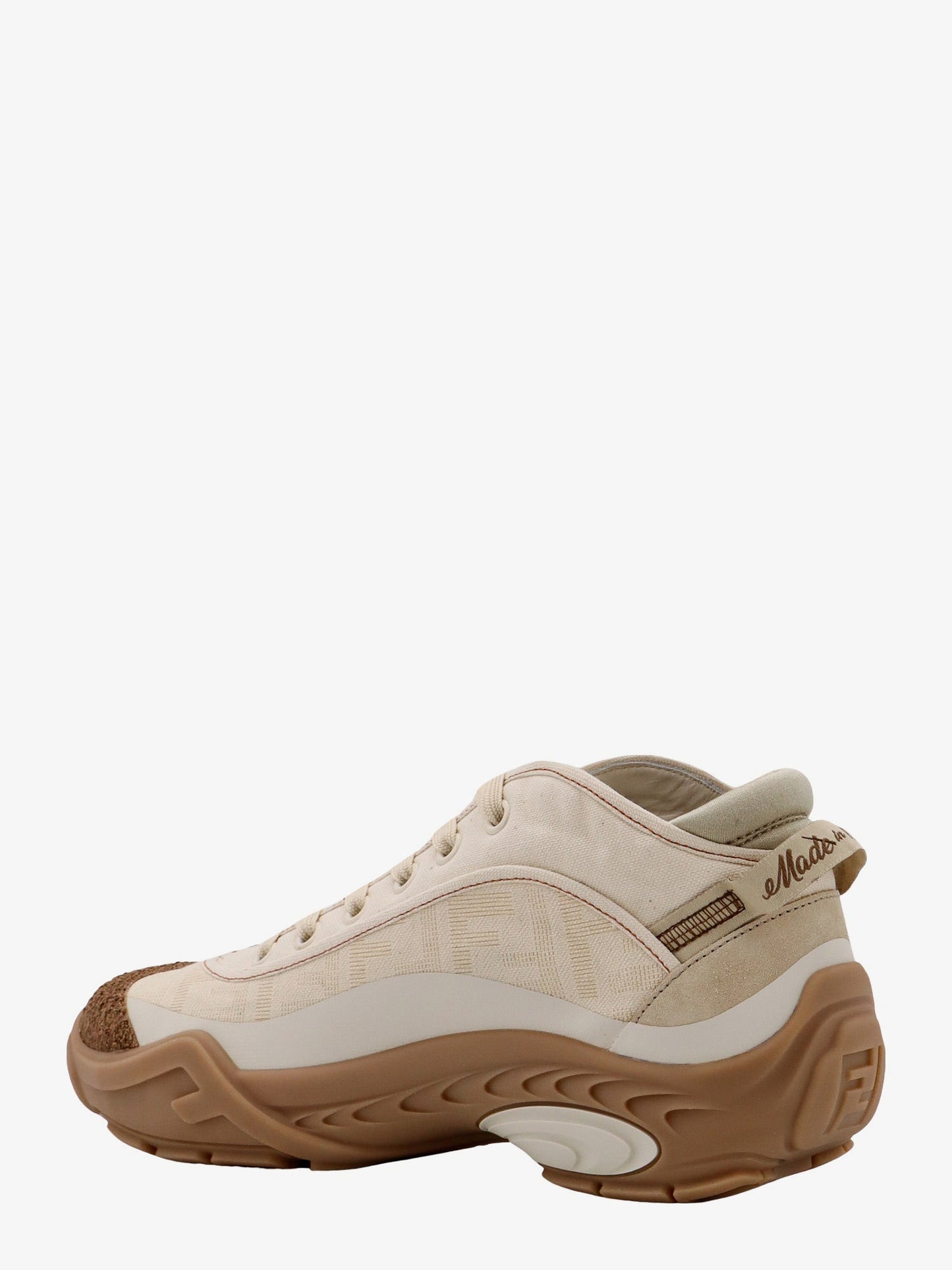 Fendi Canvas Sneakers With All Over Ff Motif