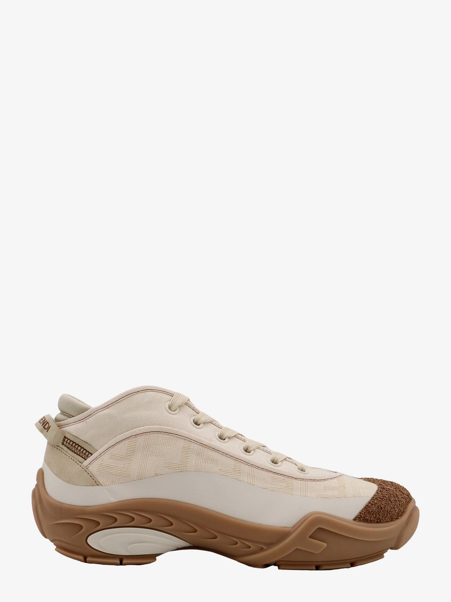 Fendi Canvas Sneakers With All Over Ff Motif