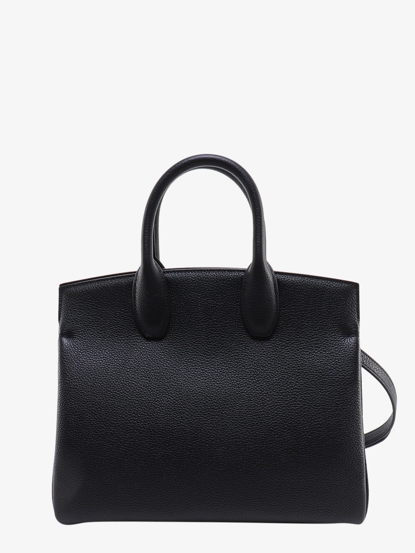 Ferragamo Textured Leather The Studio Handbag With Iconic Gancini Closure