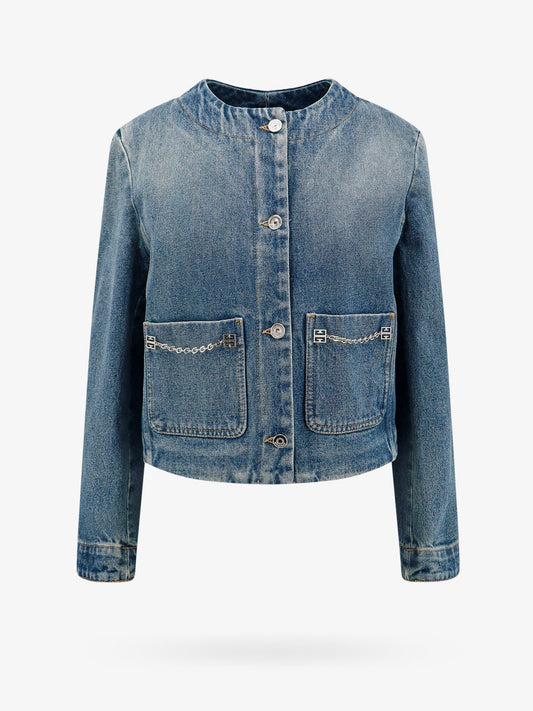 Givenchy Denim Jacket With Metal 4g Chain