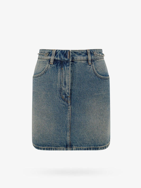 Givenchy Denim Skirt With 4g Chain