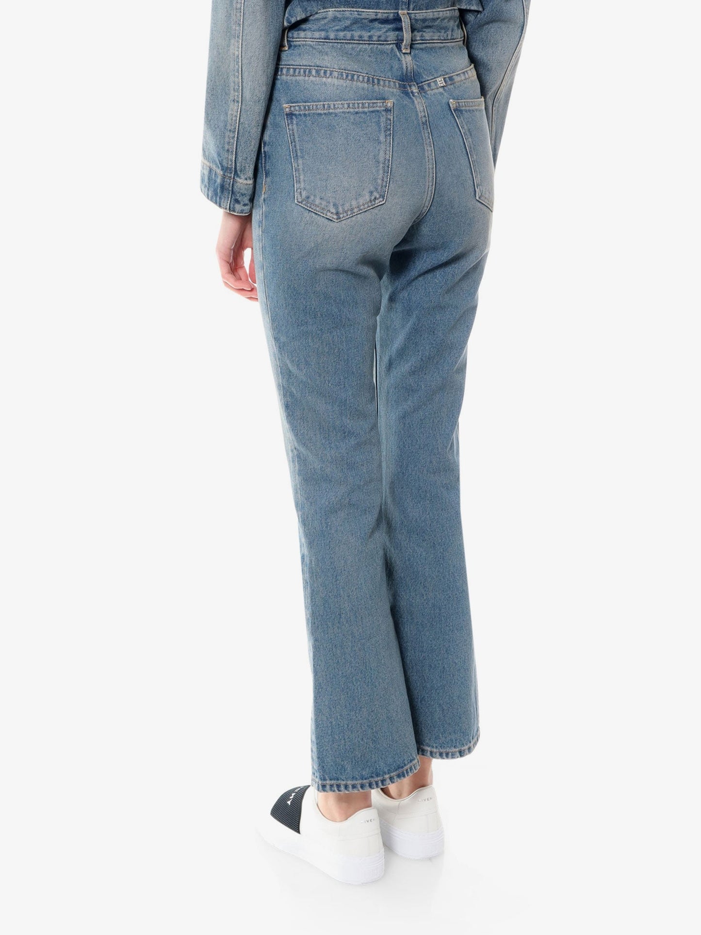Givenchy Cotton Boot Cut Jeans With 4g Chain