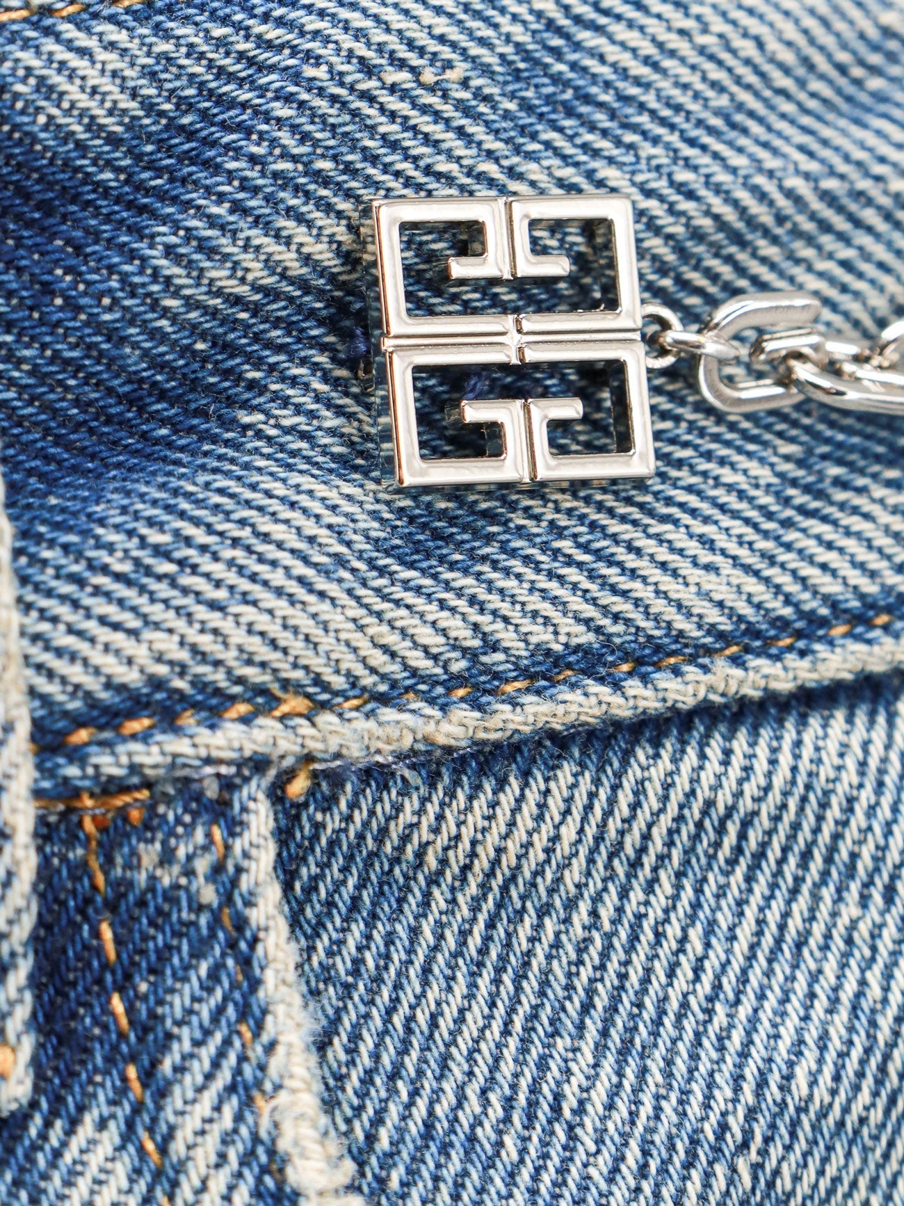 Givenchy Cotton Boot Cut Jeans With 4g Chain