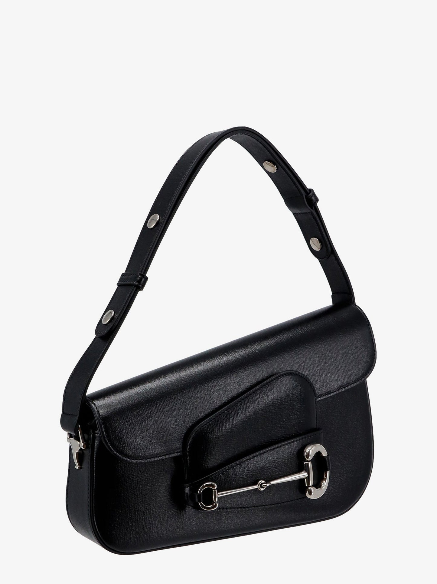 Gucci Leather Shoulder Bag With Iconic Frontal Horsebit