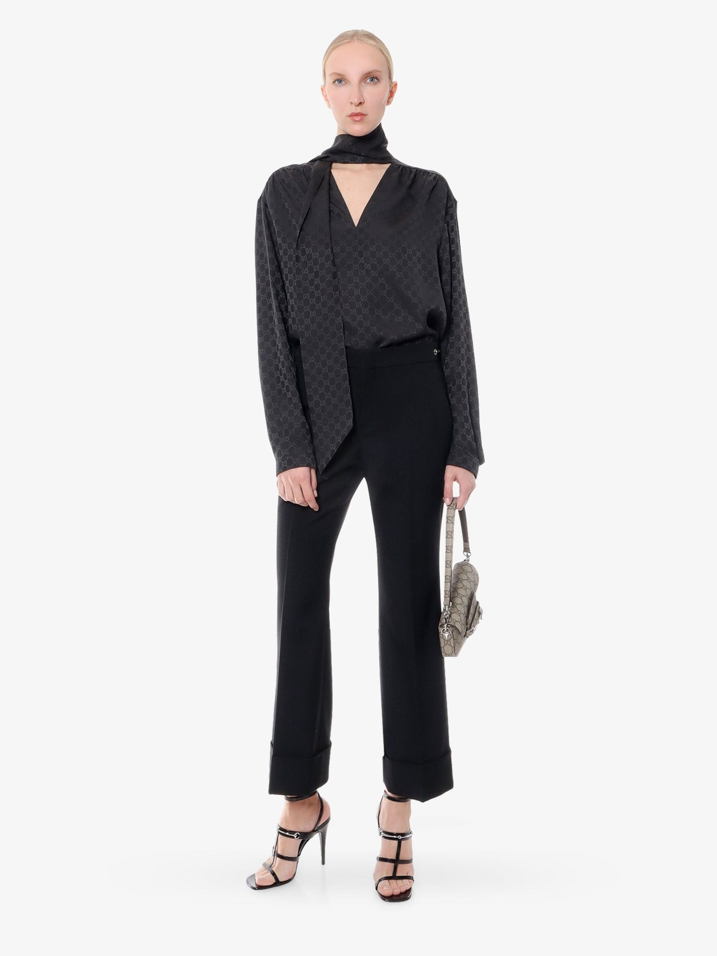 Gucci Wool Trouser With Horsebit Metal Detail
