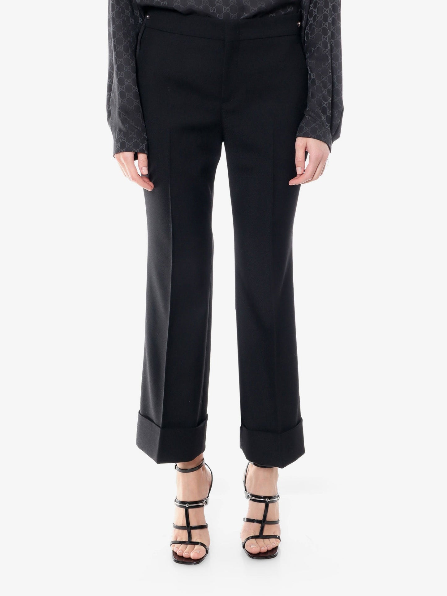 Gucci Wool Trouser With Horsebit Metal Detail