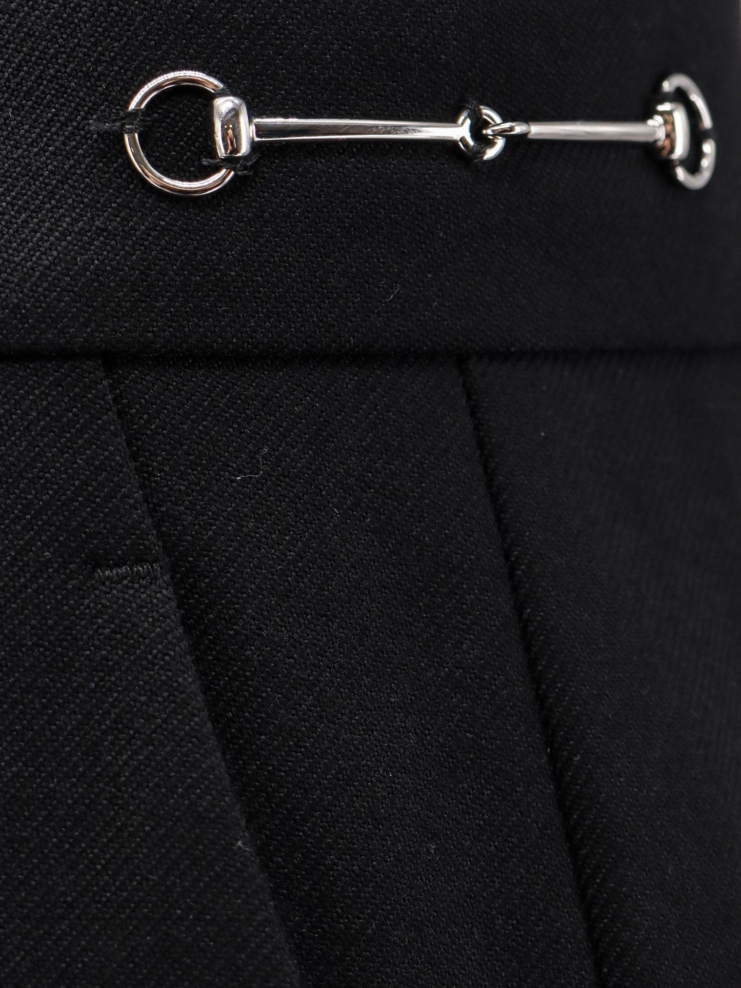 Gucci Wool Trouser With Horsebit Metal Detail