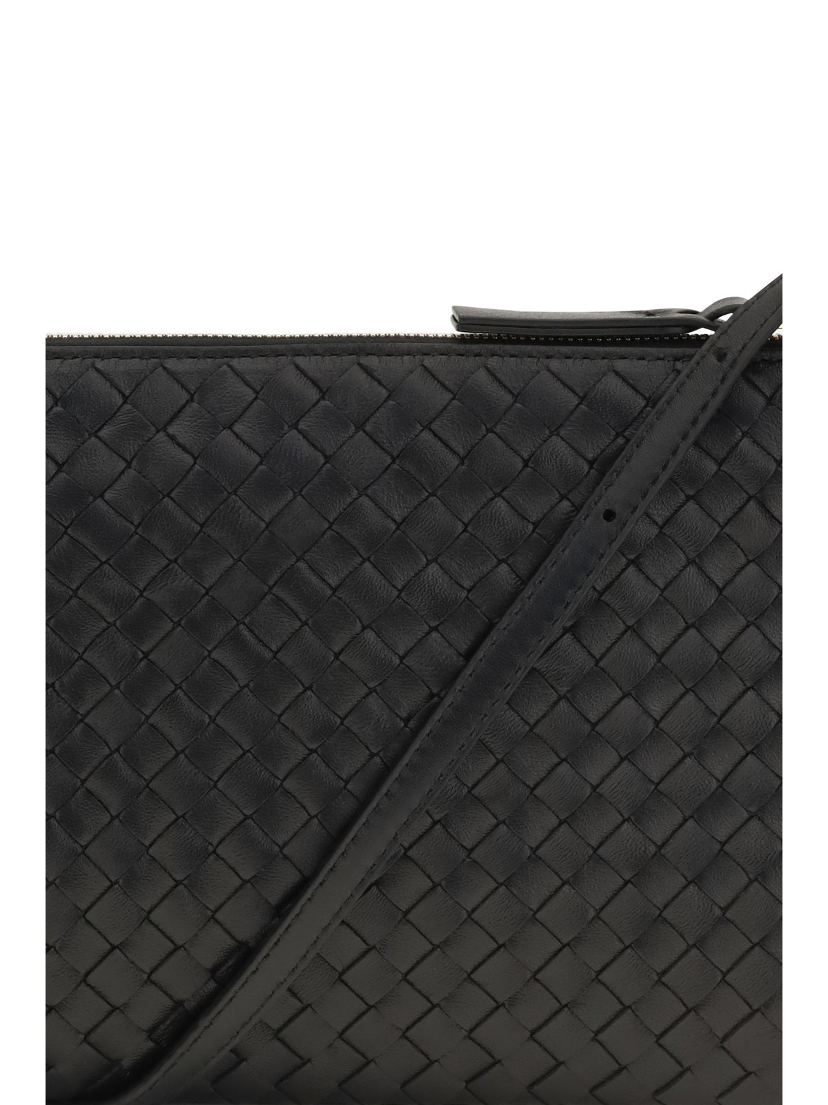 Bottega Veneta Intrecciato Shoulder Bag - Black-Brass Vibrato