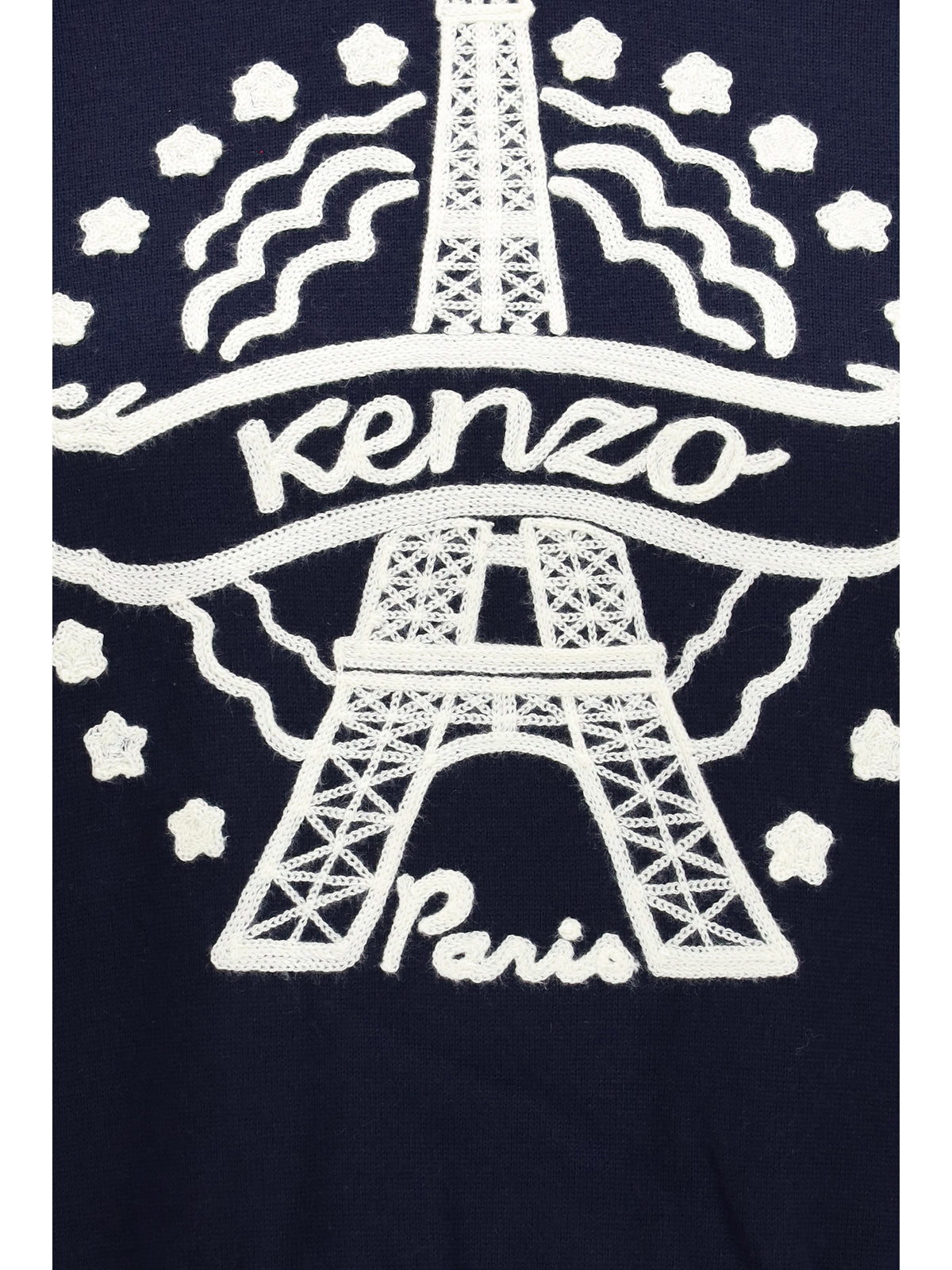 Kenzo Kenzo Eiffel Tower Design wool Hoodie - Blue Black