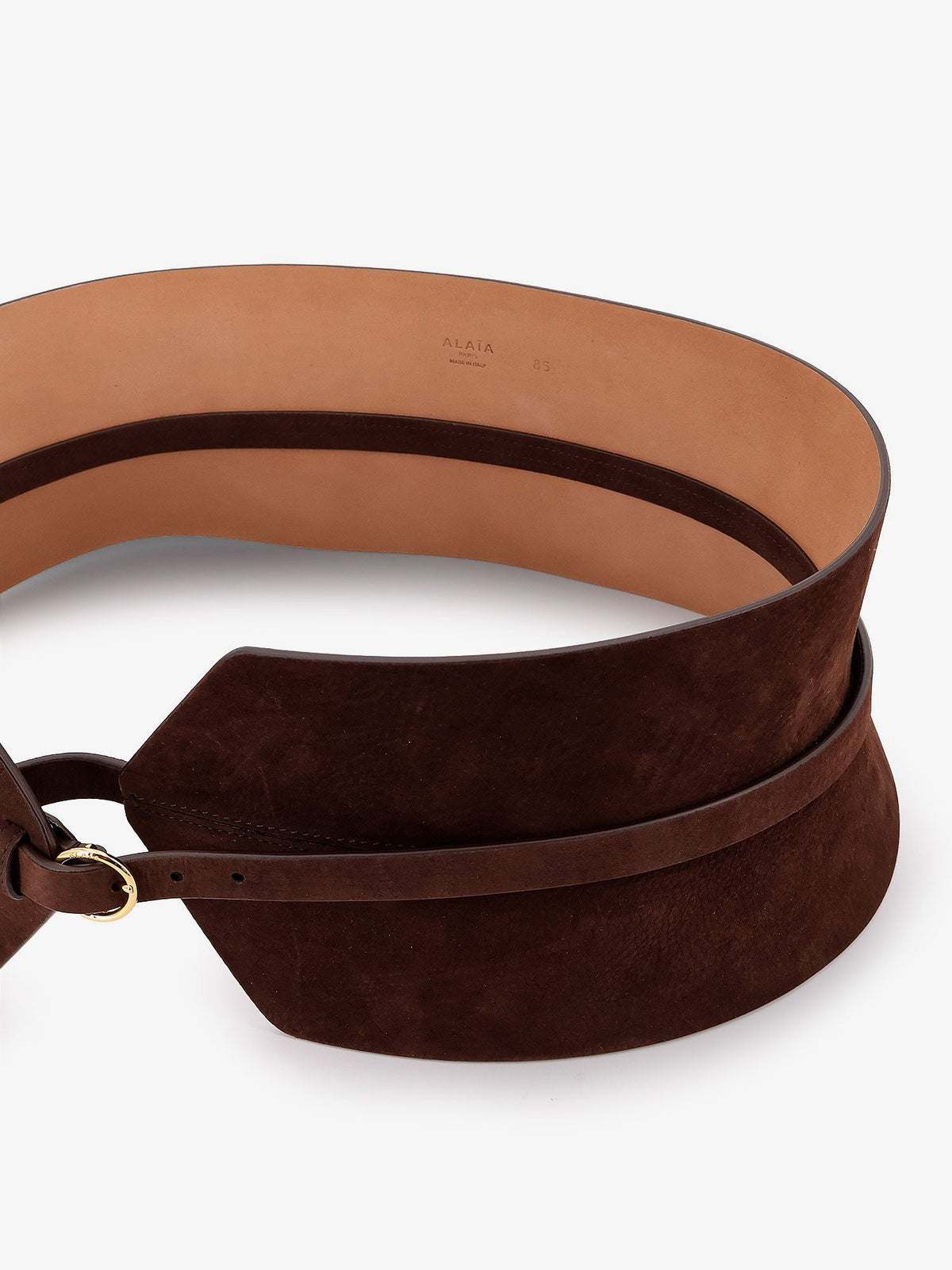 Alaia Bustier suede belt - Brun Fonce