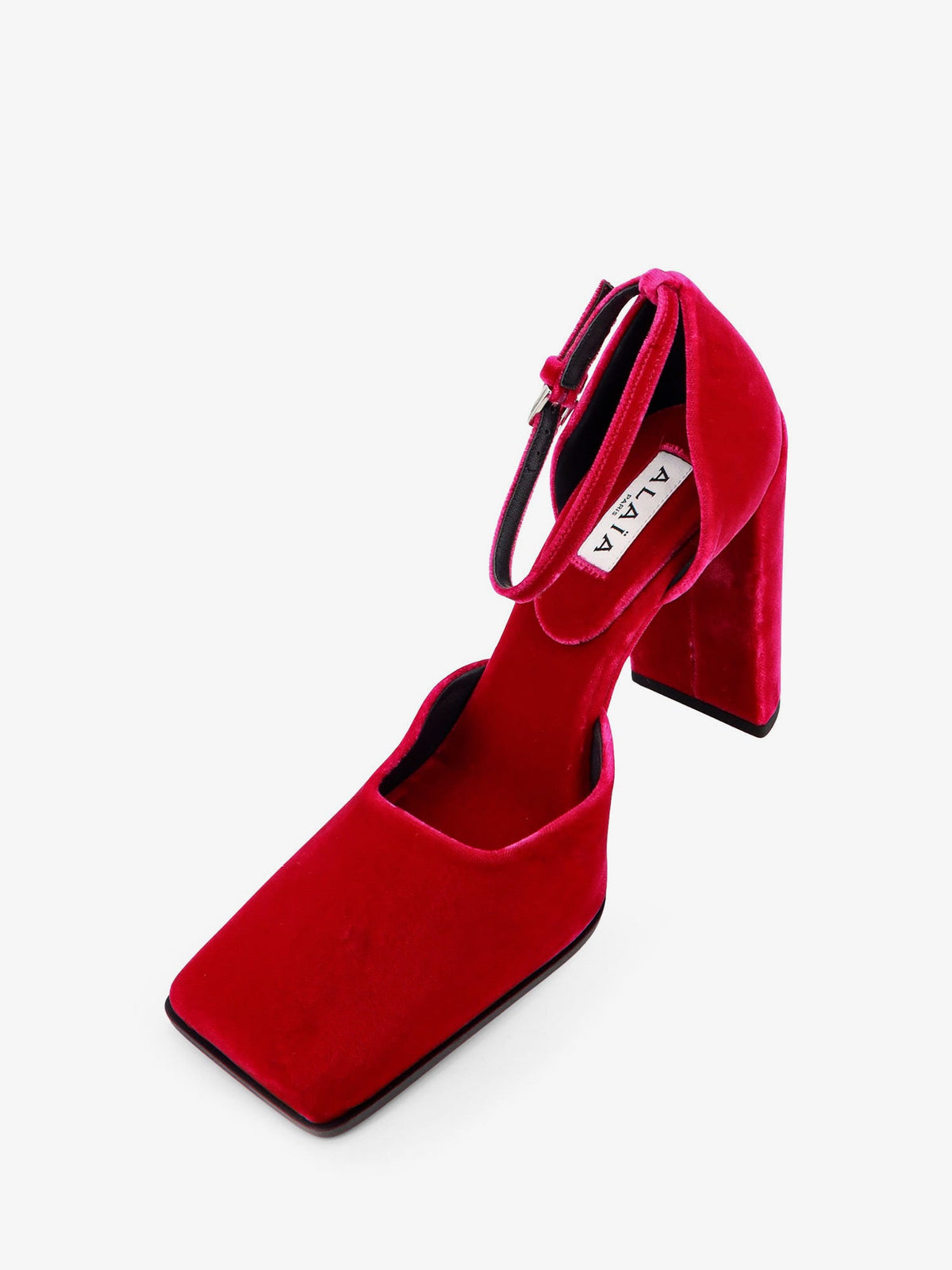 Alaia D' Orsay 90 velvet décolleté - Fuchsia