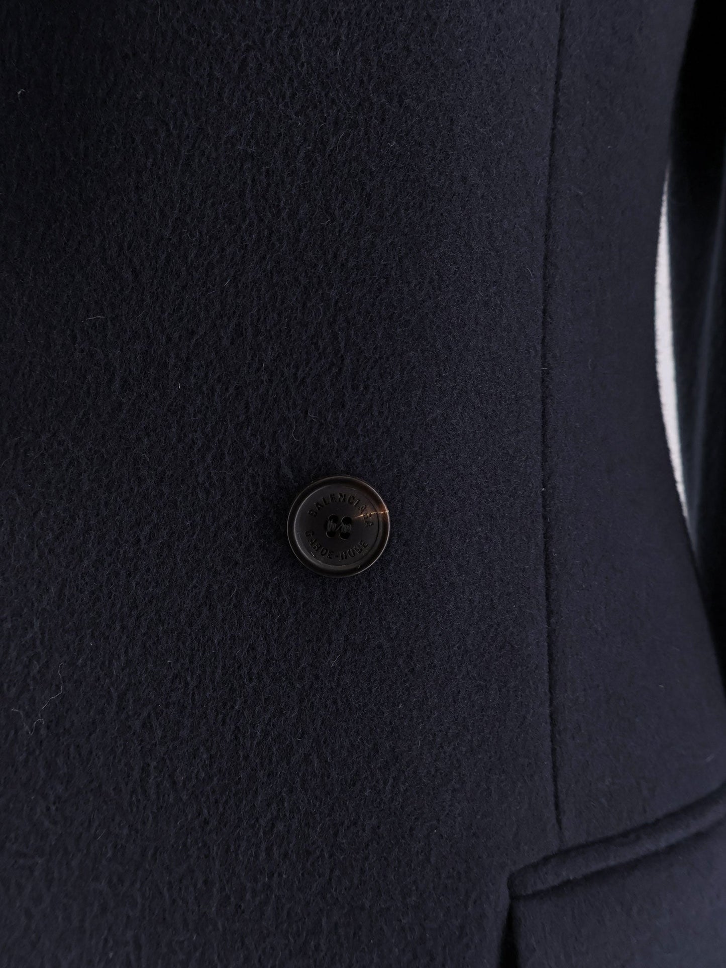Balenciaga Godet Midi Double Breasted Wool Coat