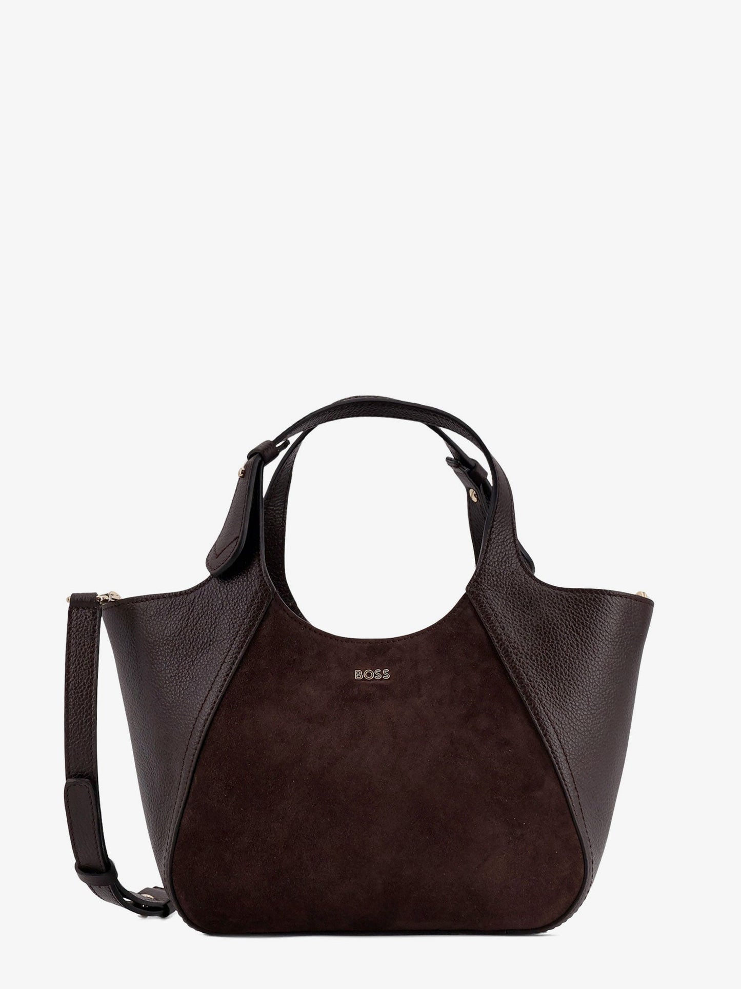 Boss Suede And Leather Shoulder Bag